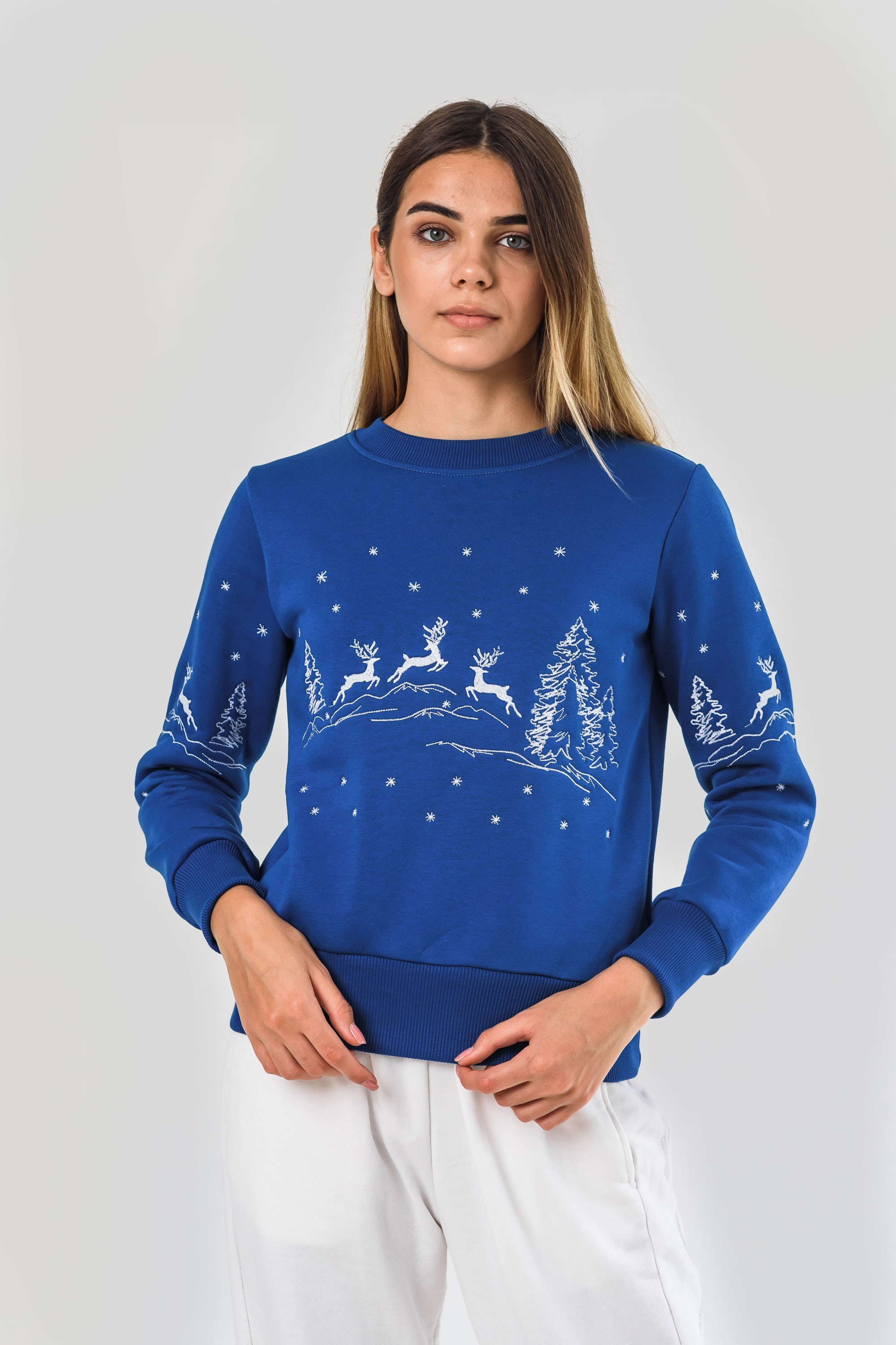 Women's New Year's sweatshirt with deer