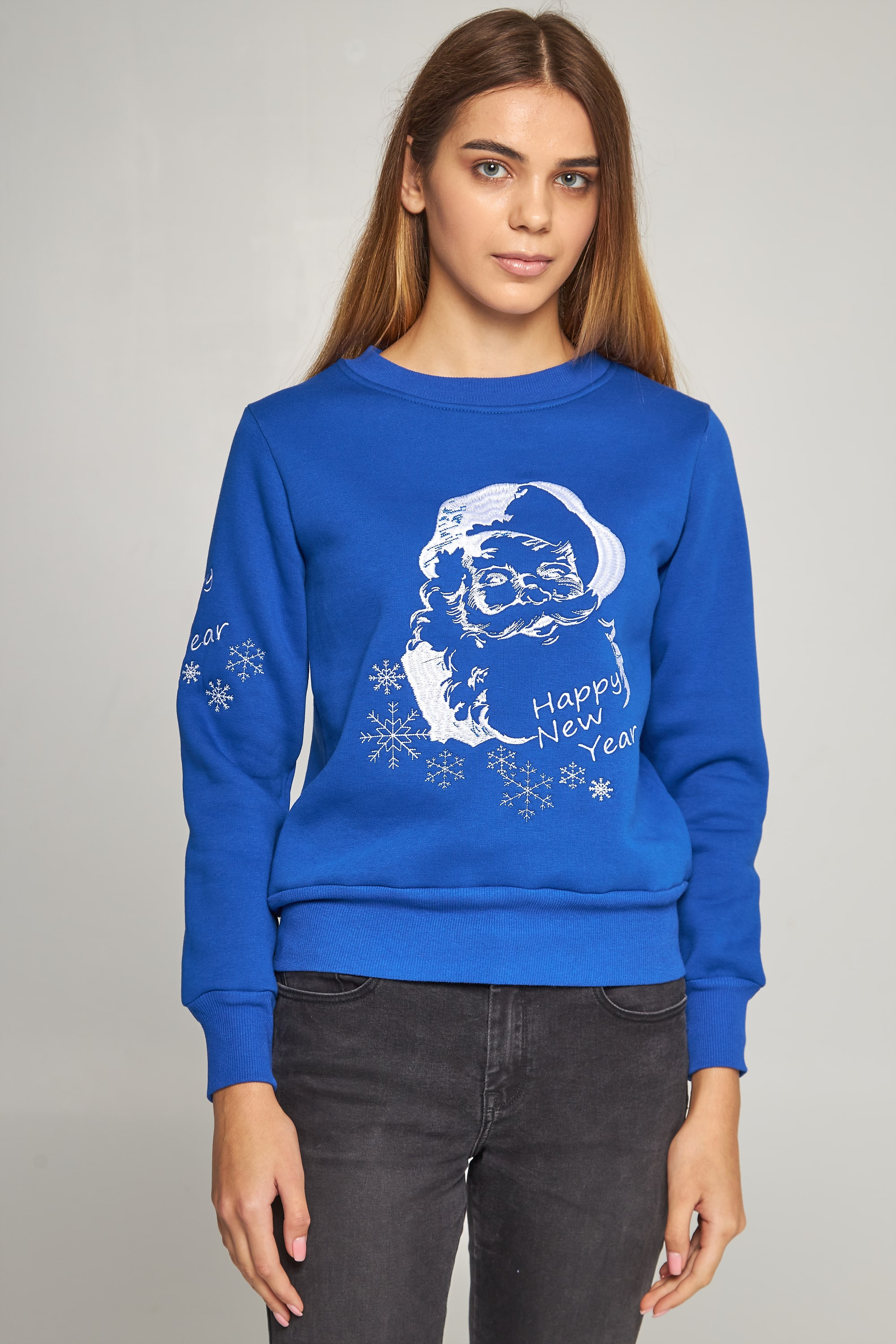New Year's female embroidered sweatshirt Santa Claus