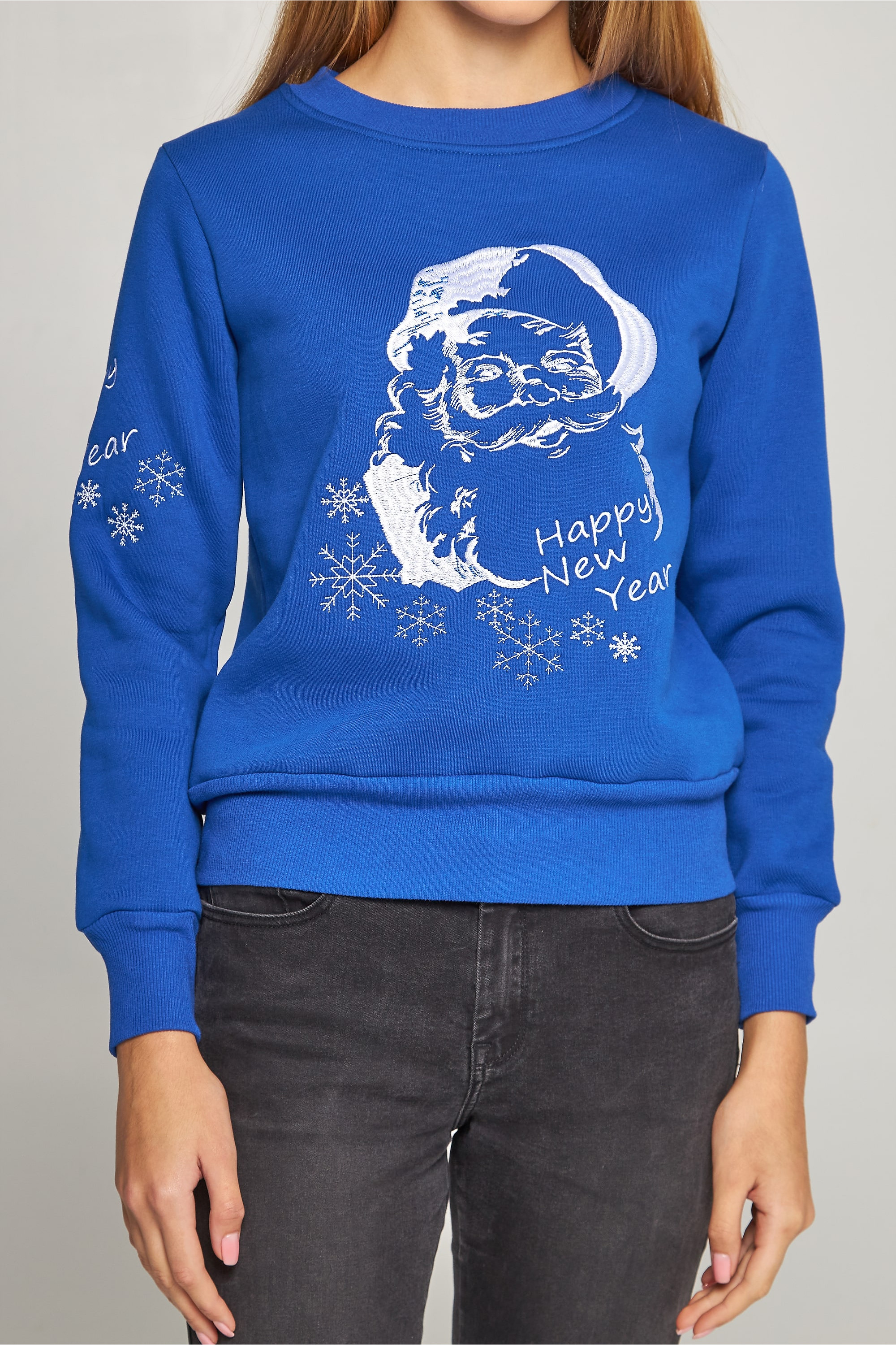 New Year's female embroidered sweatshirt Santa Claus | XS | 40-42