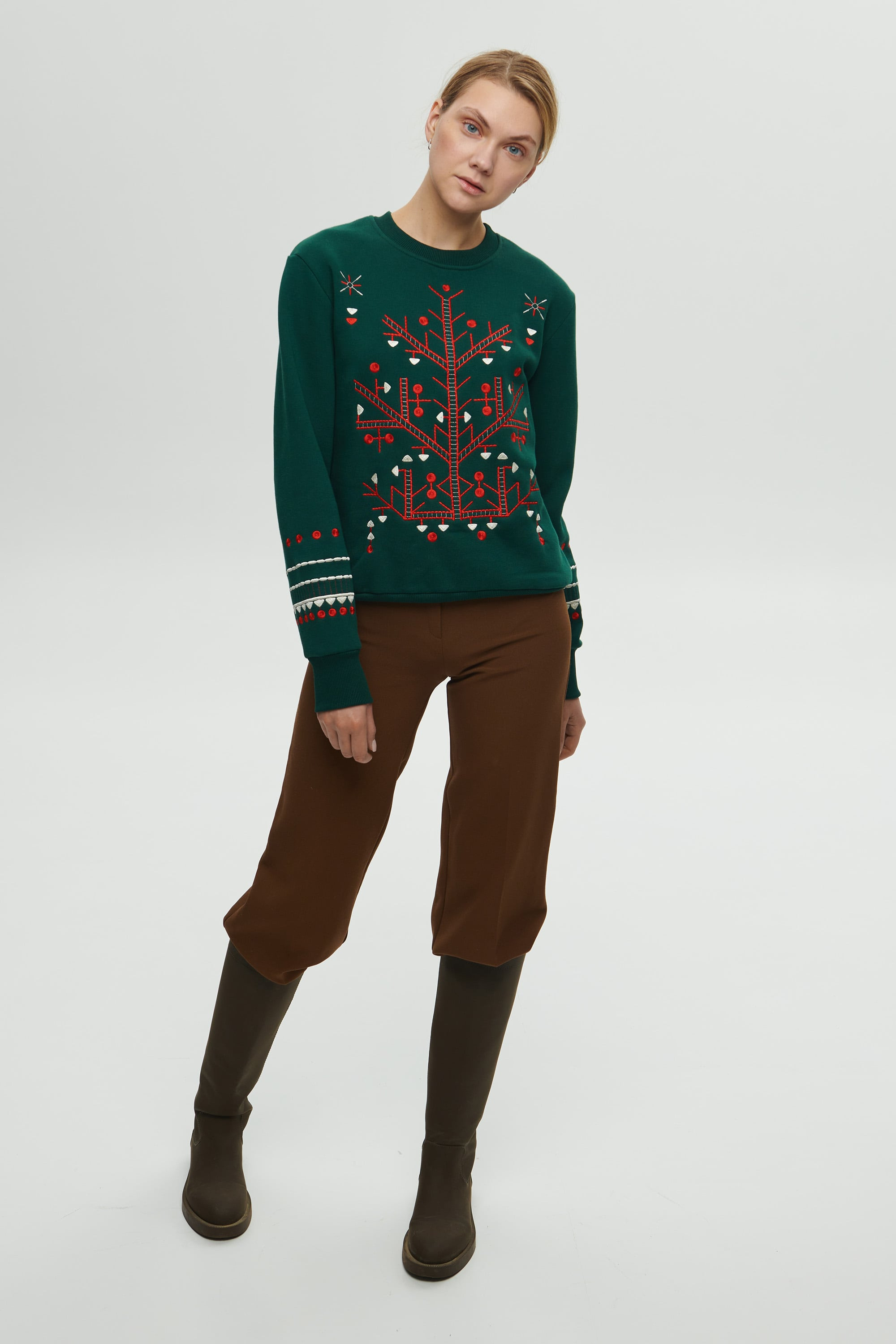Women's green Christmas sweatshirt