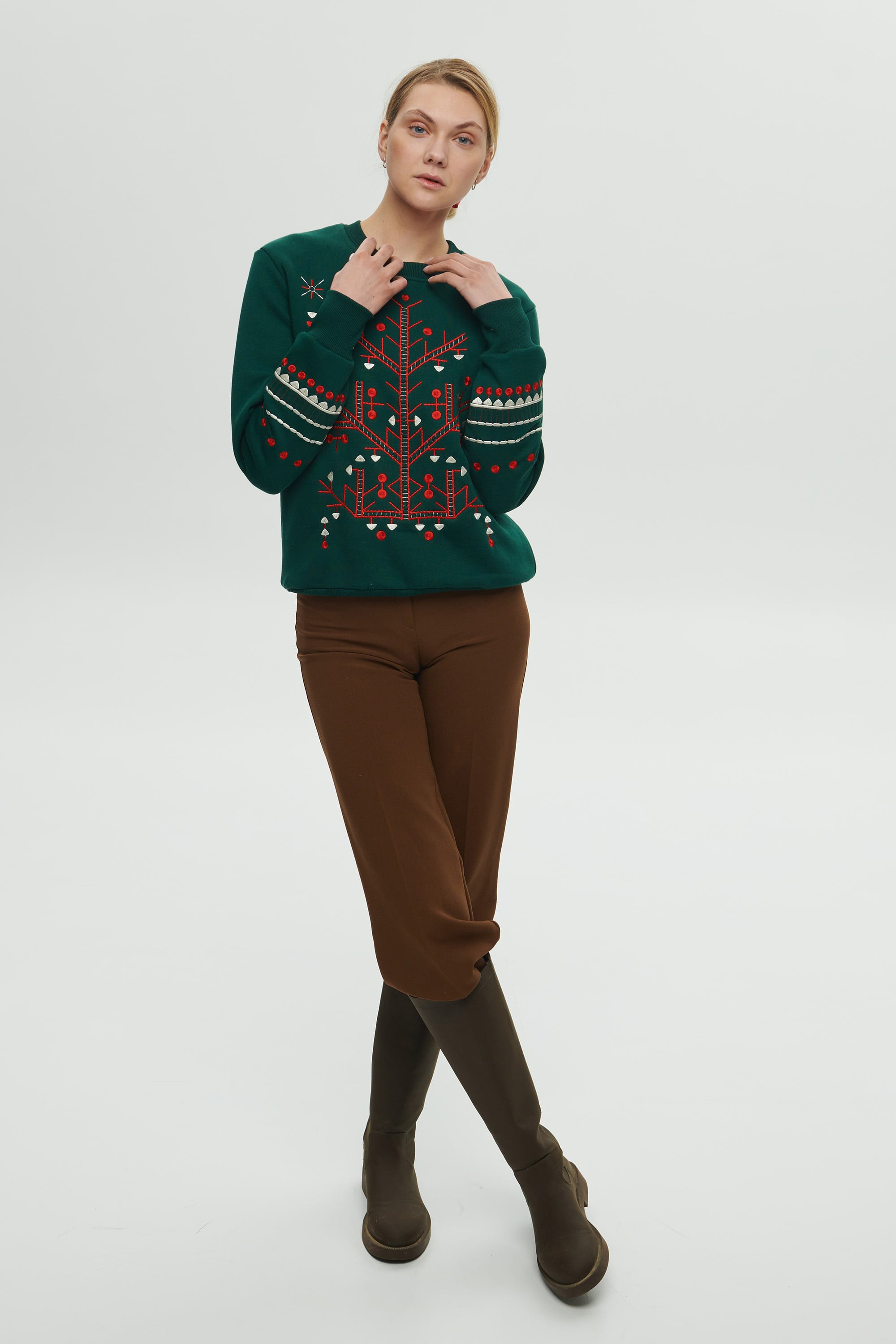 Women's green Christmas sweatshirt | XS