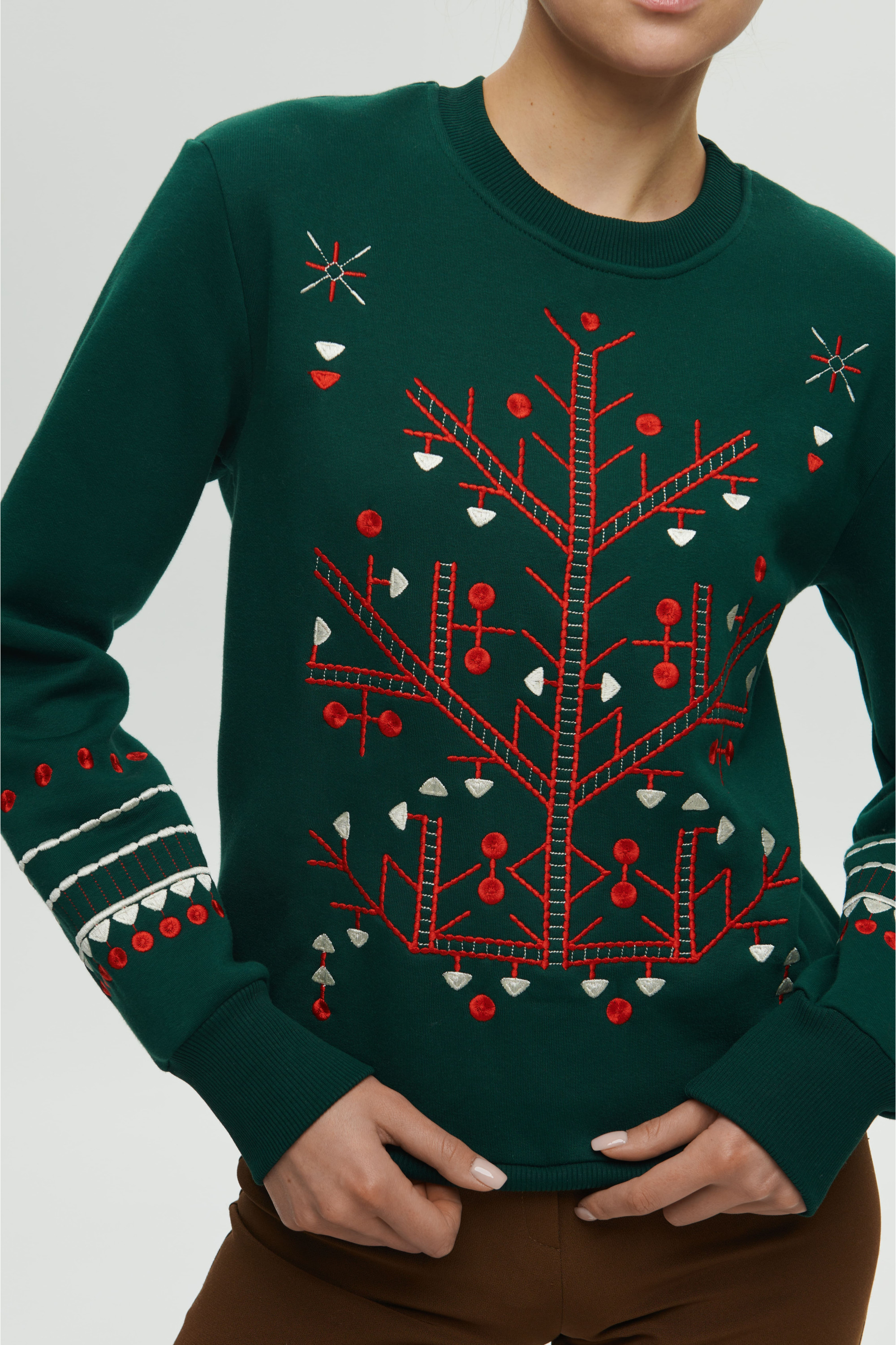 Women's green Christmas sweatshirt | XS