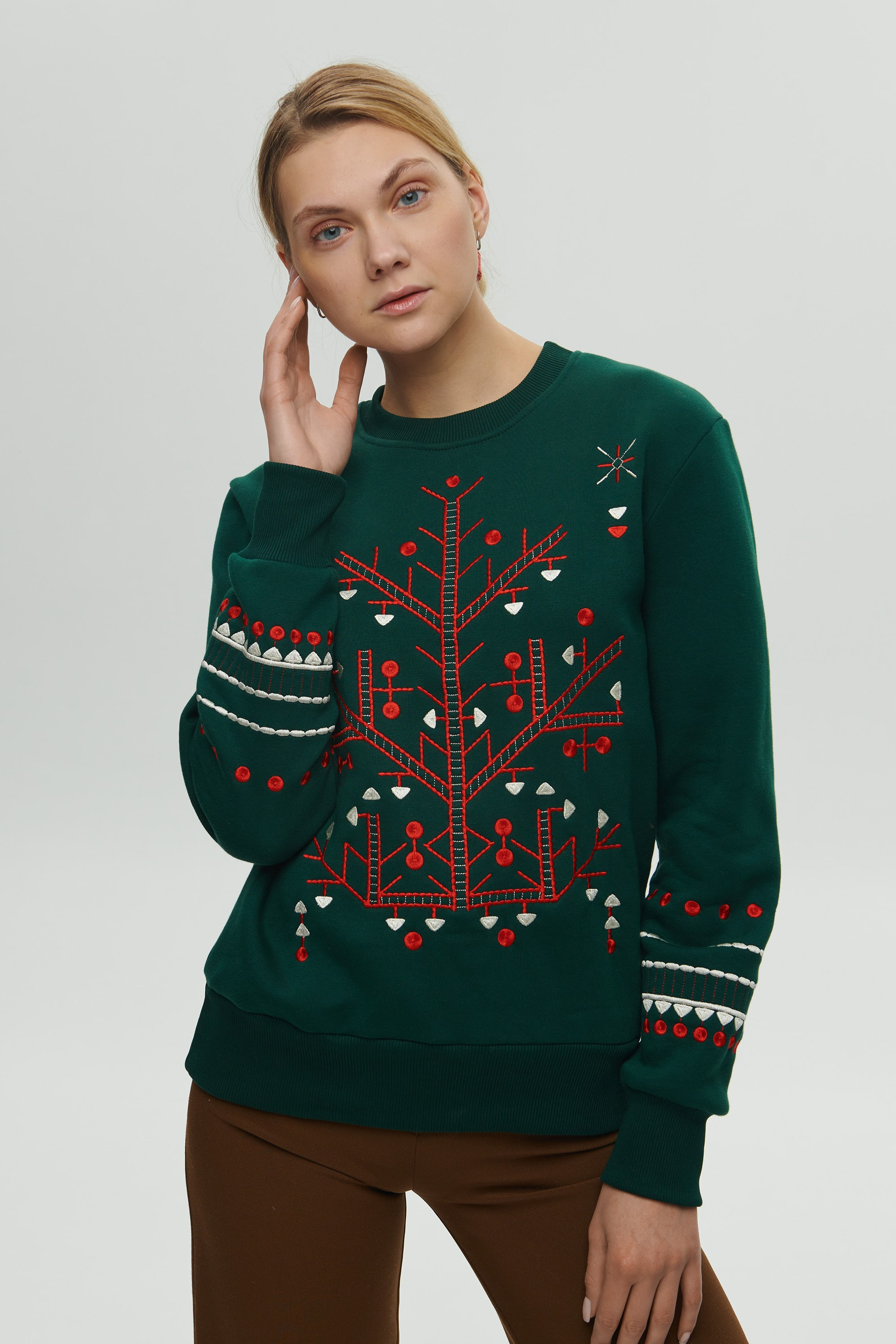 Women's green Christmas sweatshirt | XS