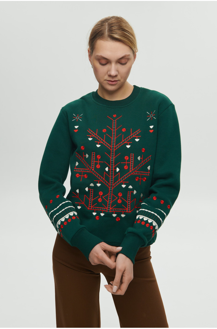 Women's green Christmas sweatshirt | XS