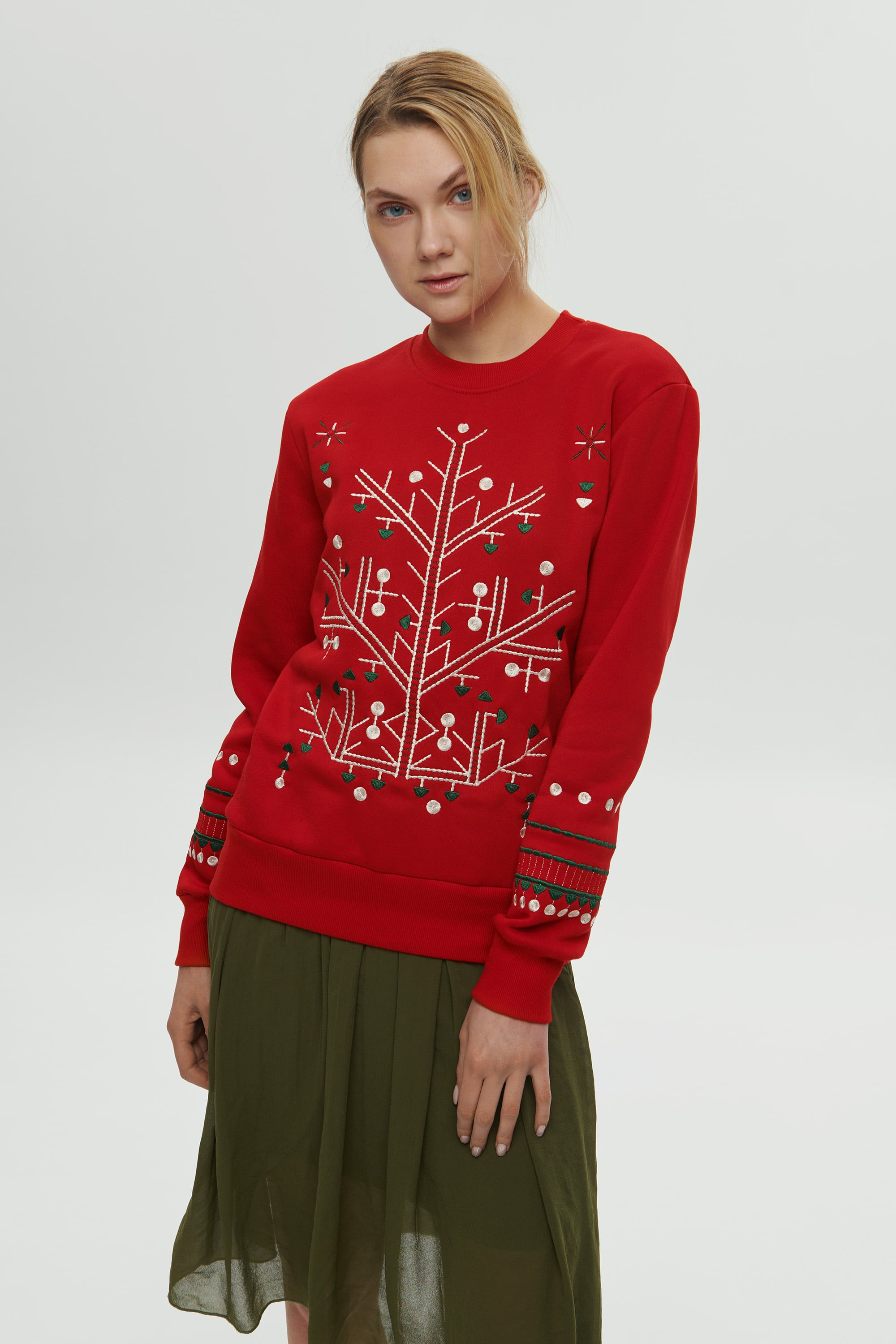 Women's red Christmas sweatshirt | XS