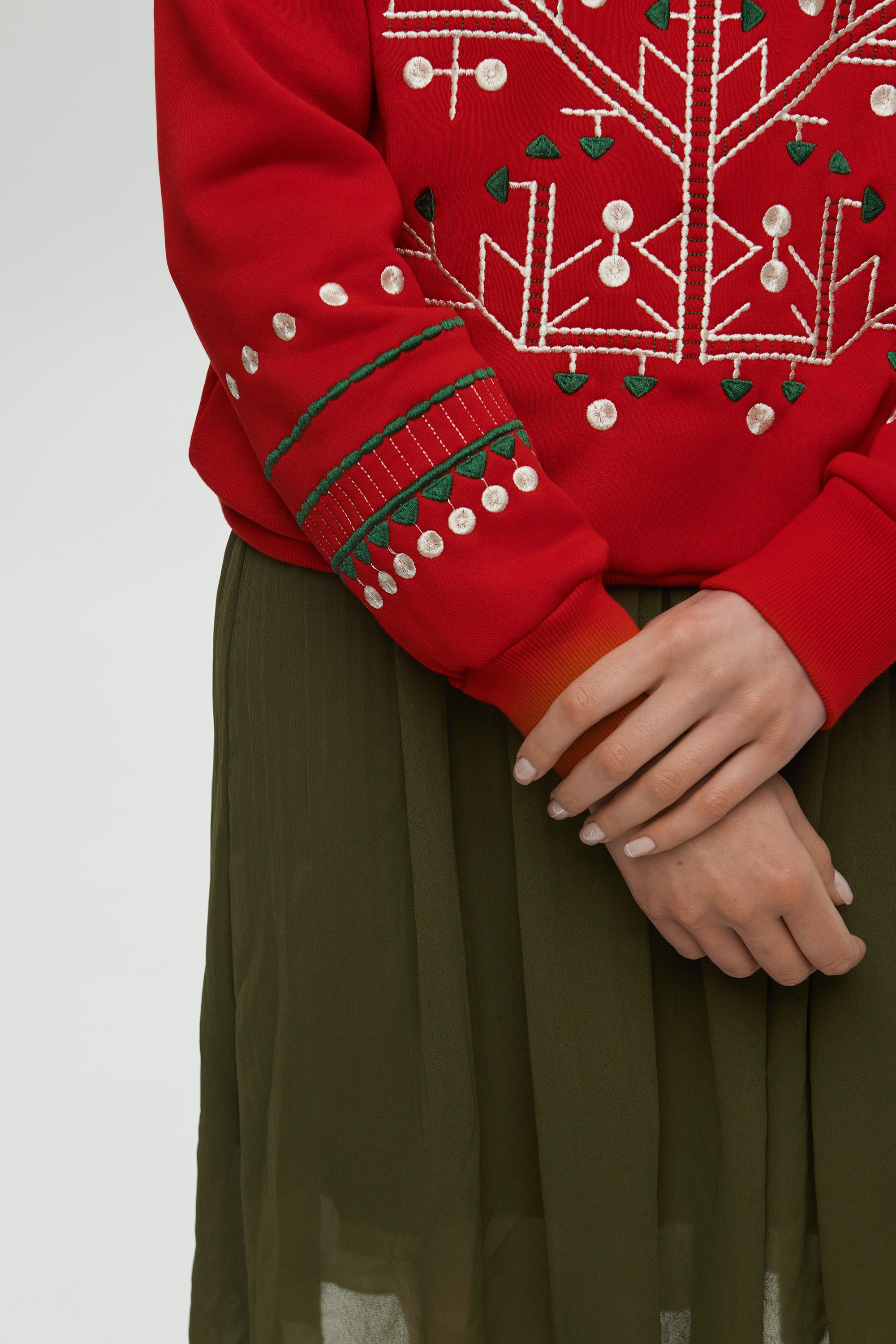 Women's red Christmas sweatshirt | XS