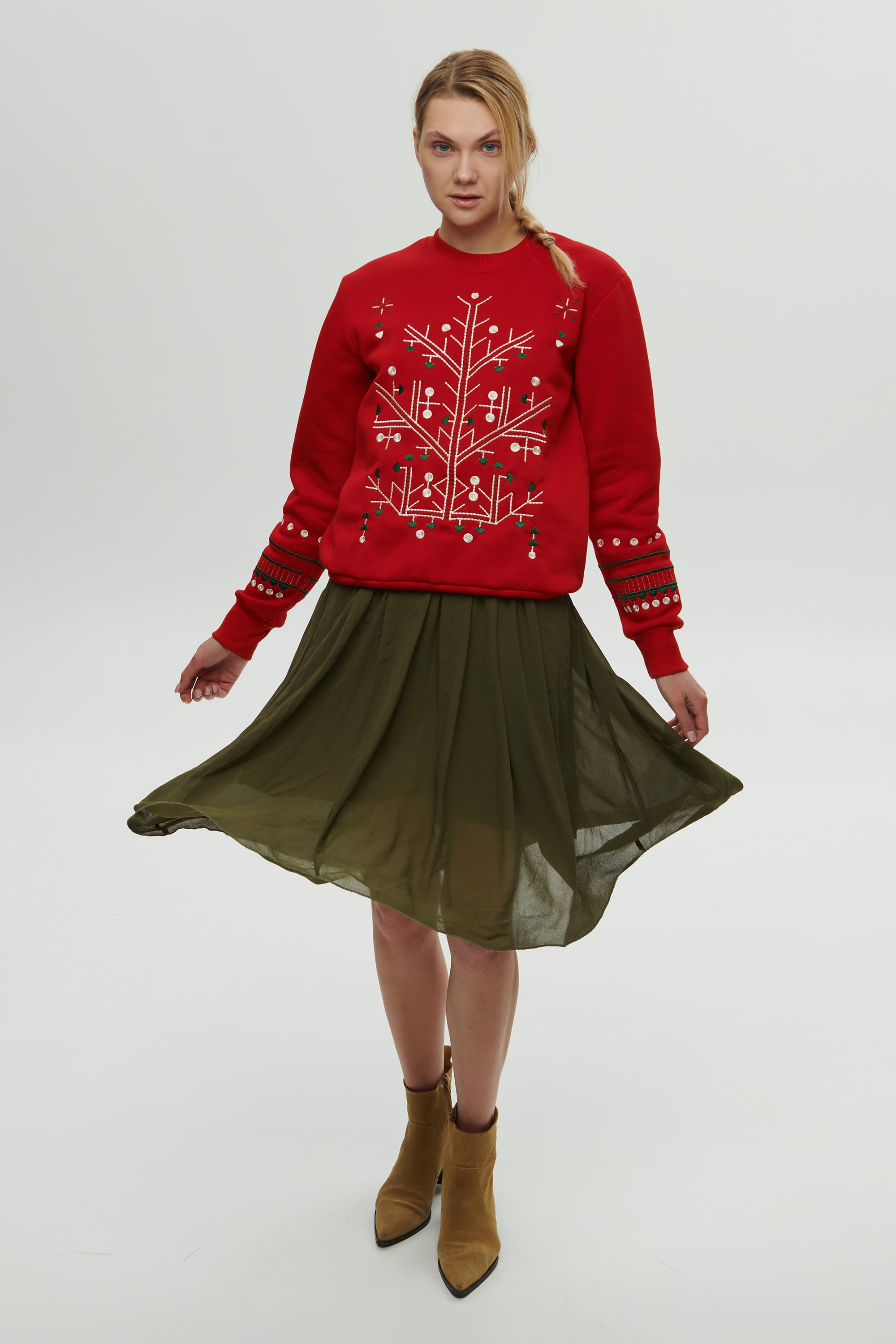 Women's red Christmas sweatshirt