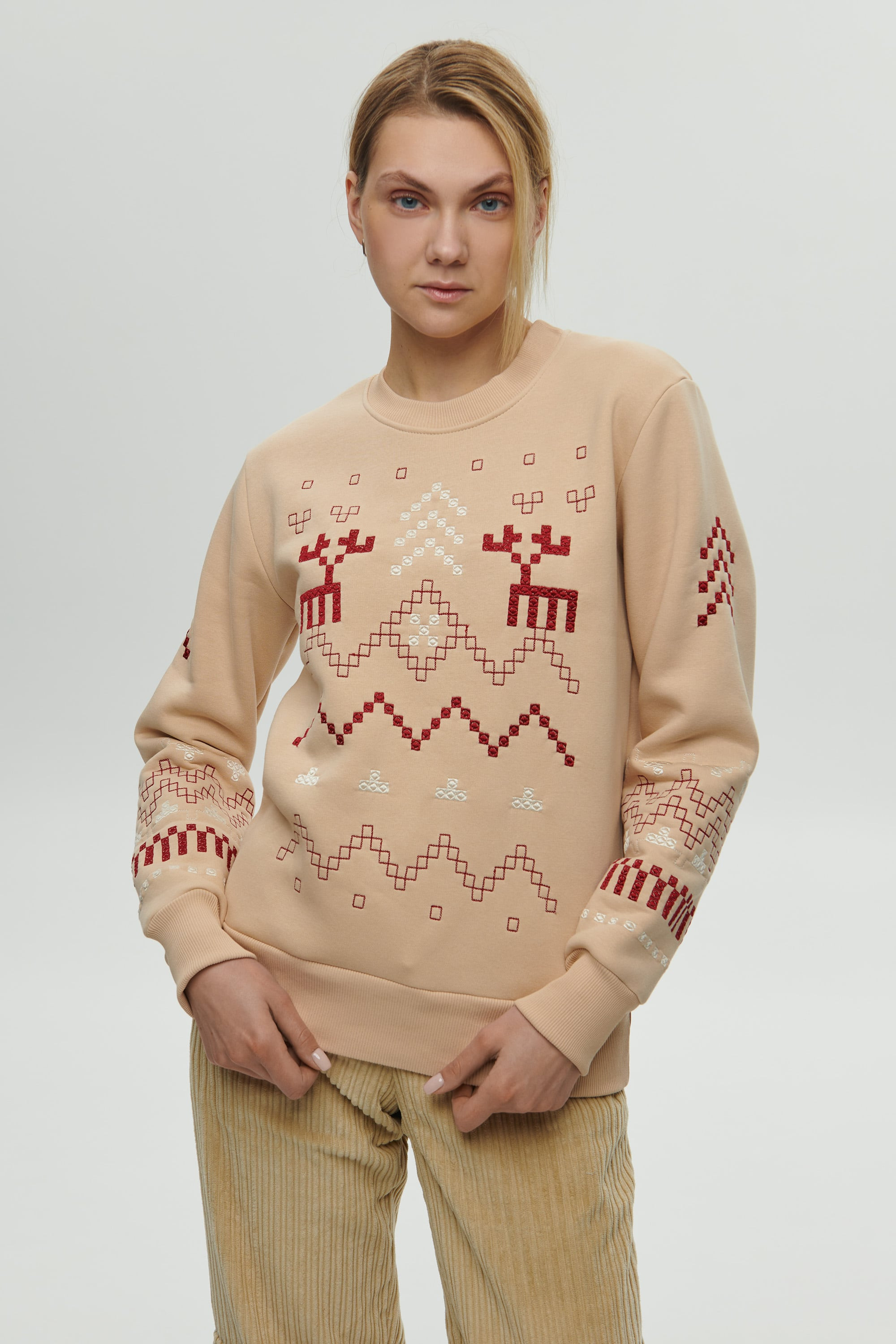 Women's beige sweatshirt December | XXS