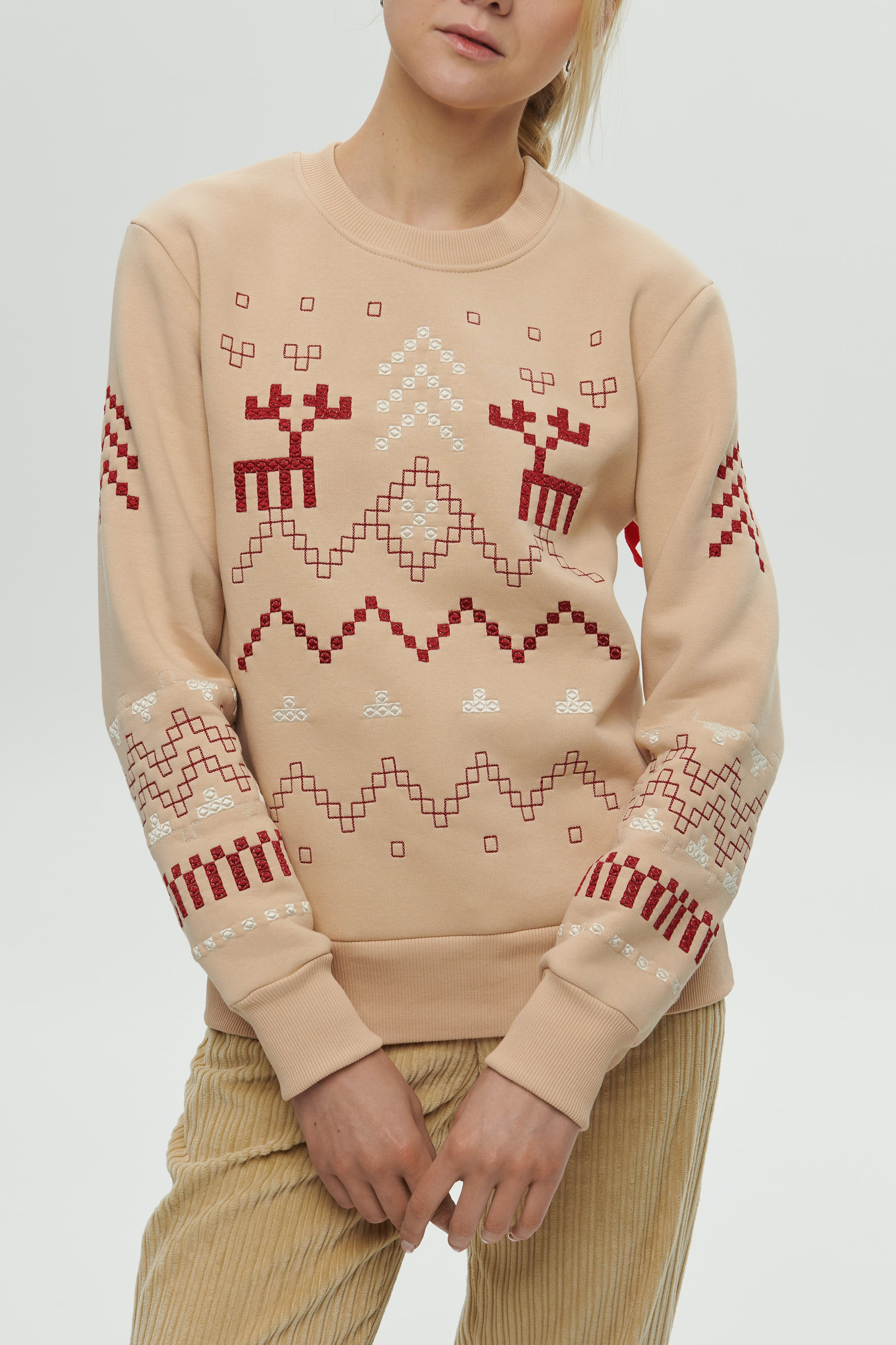 Women's beige sweatshirt December | XXS
