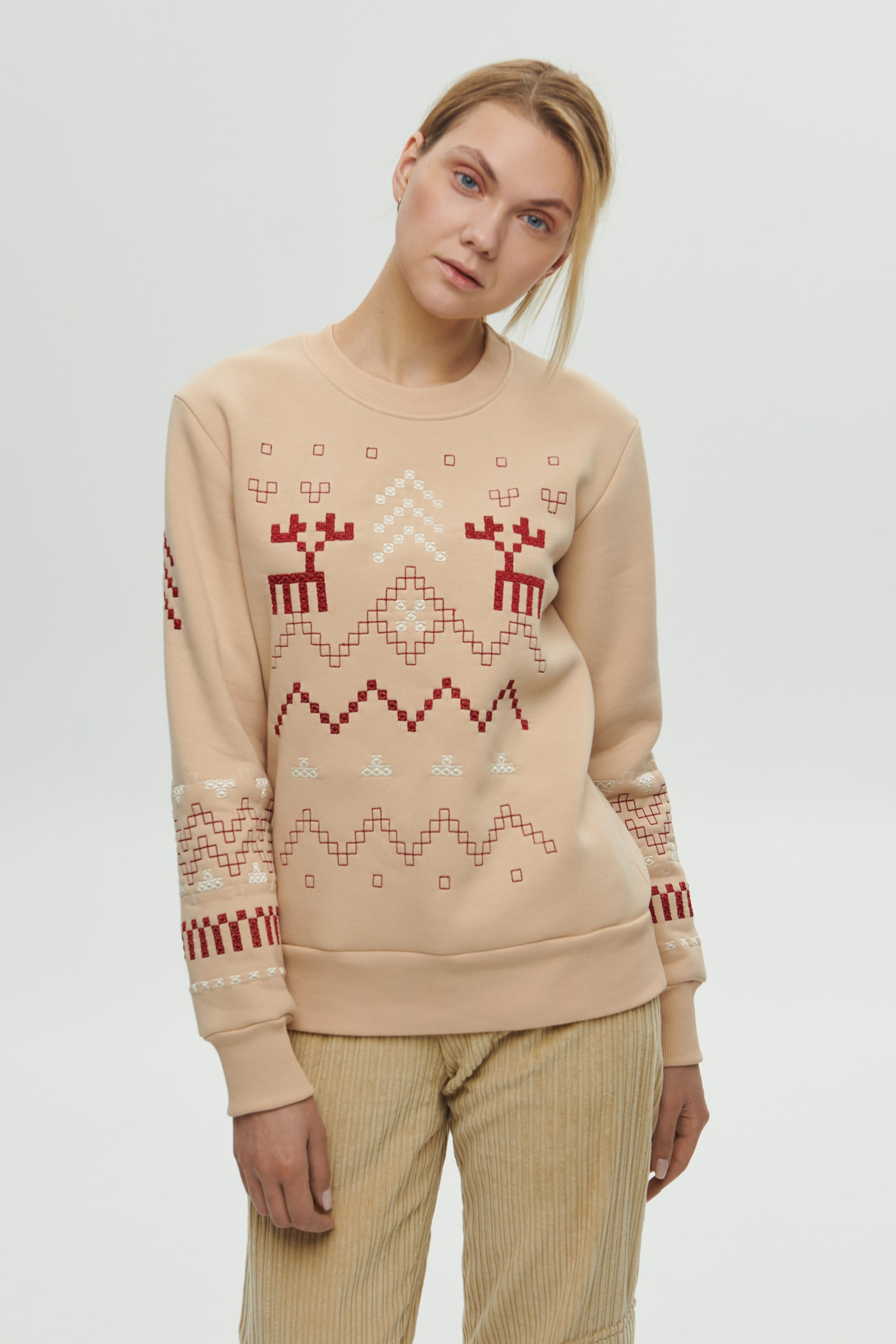 Women's beige sweatshirt December | XXS