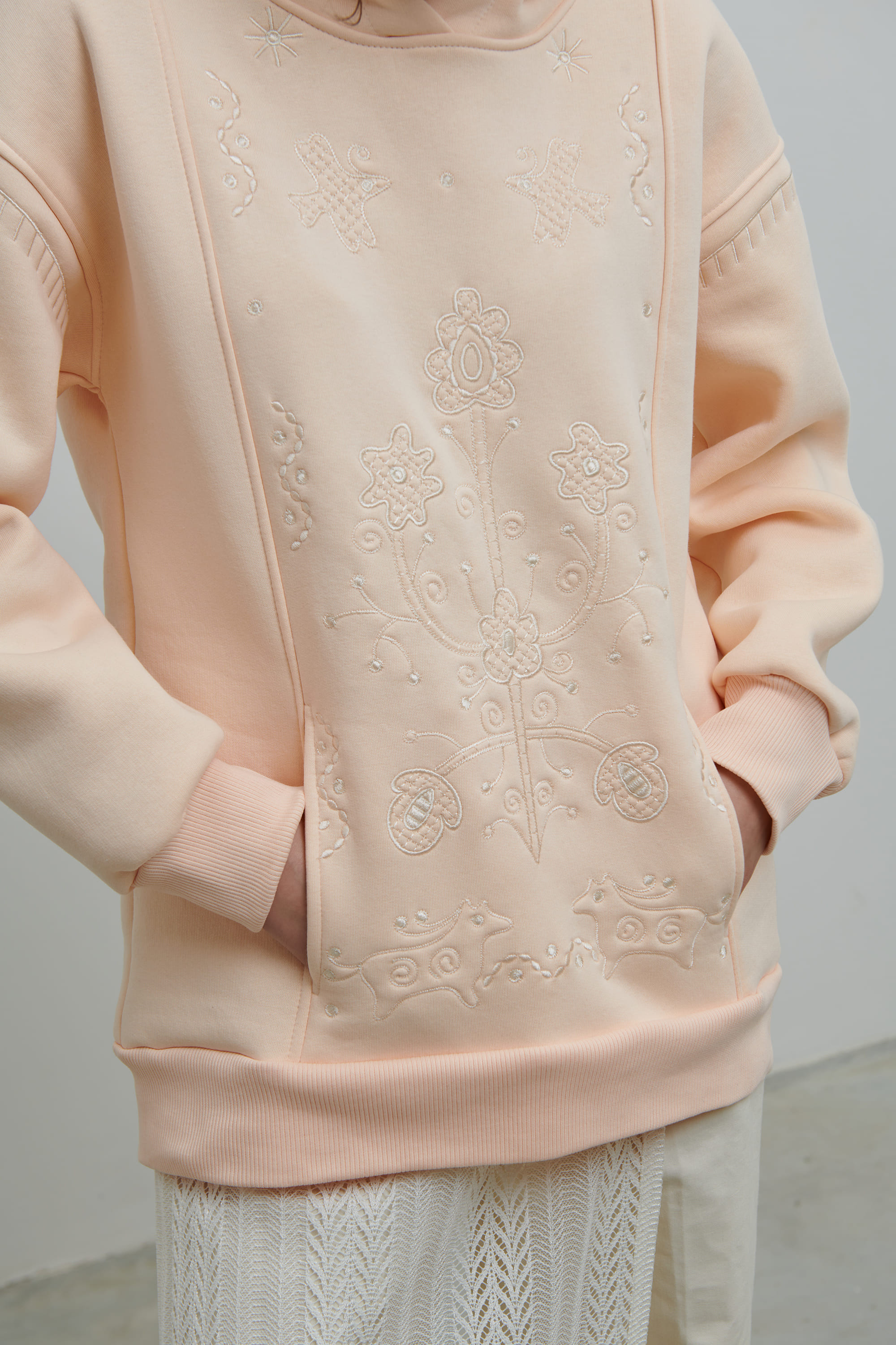 Women's Christmas beige hoodie Miss Svyatkova