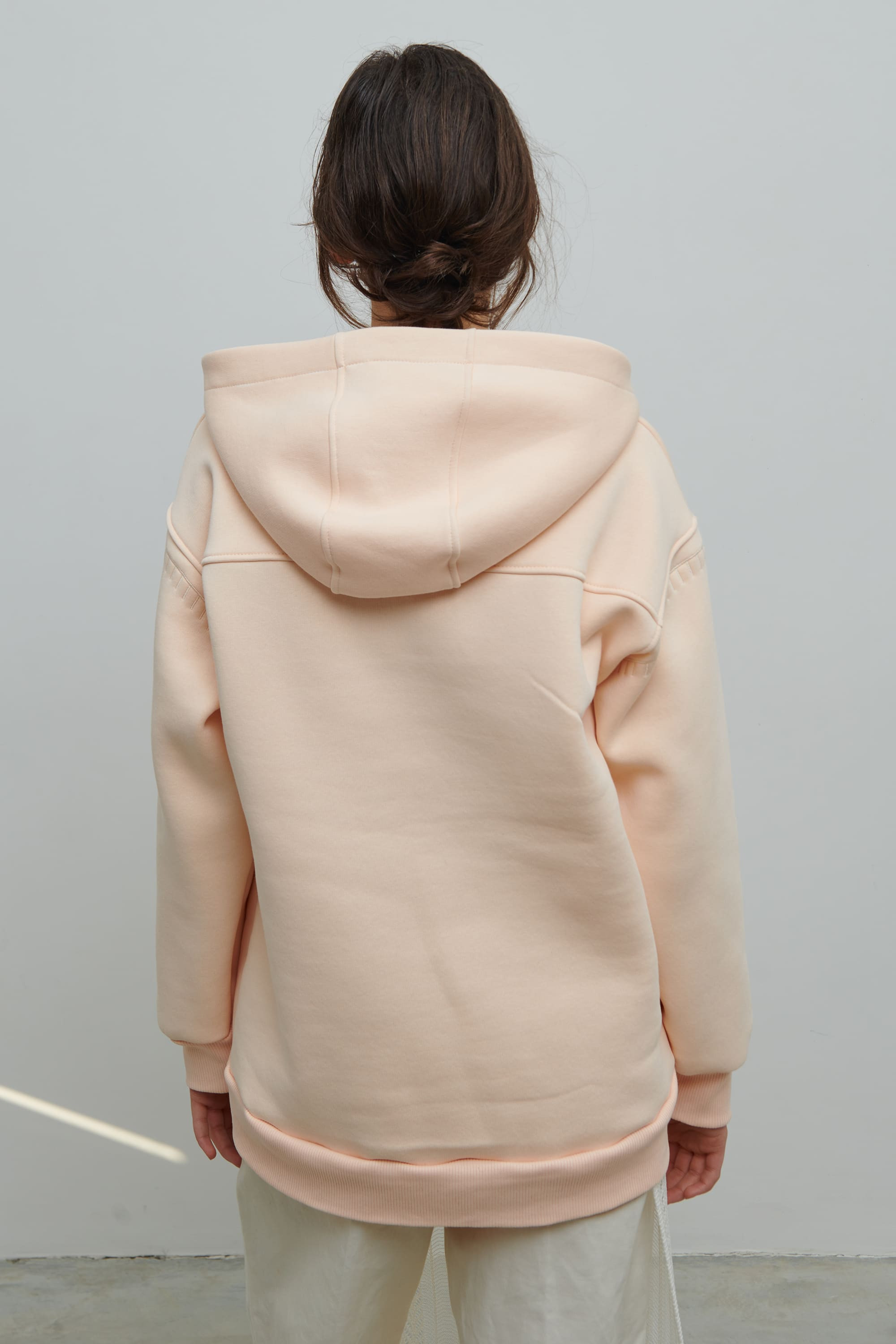Women's Christmas beige hoodie Miss Svyatkova | XS | 40-42