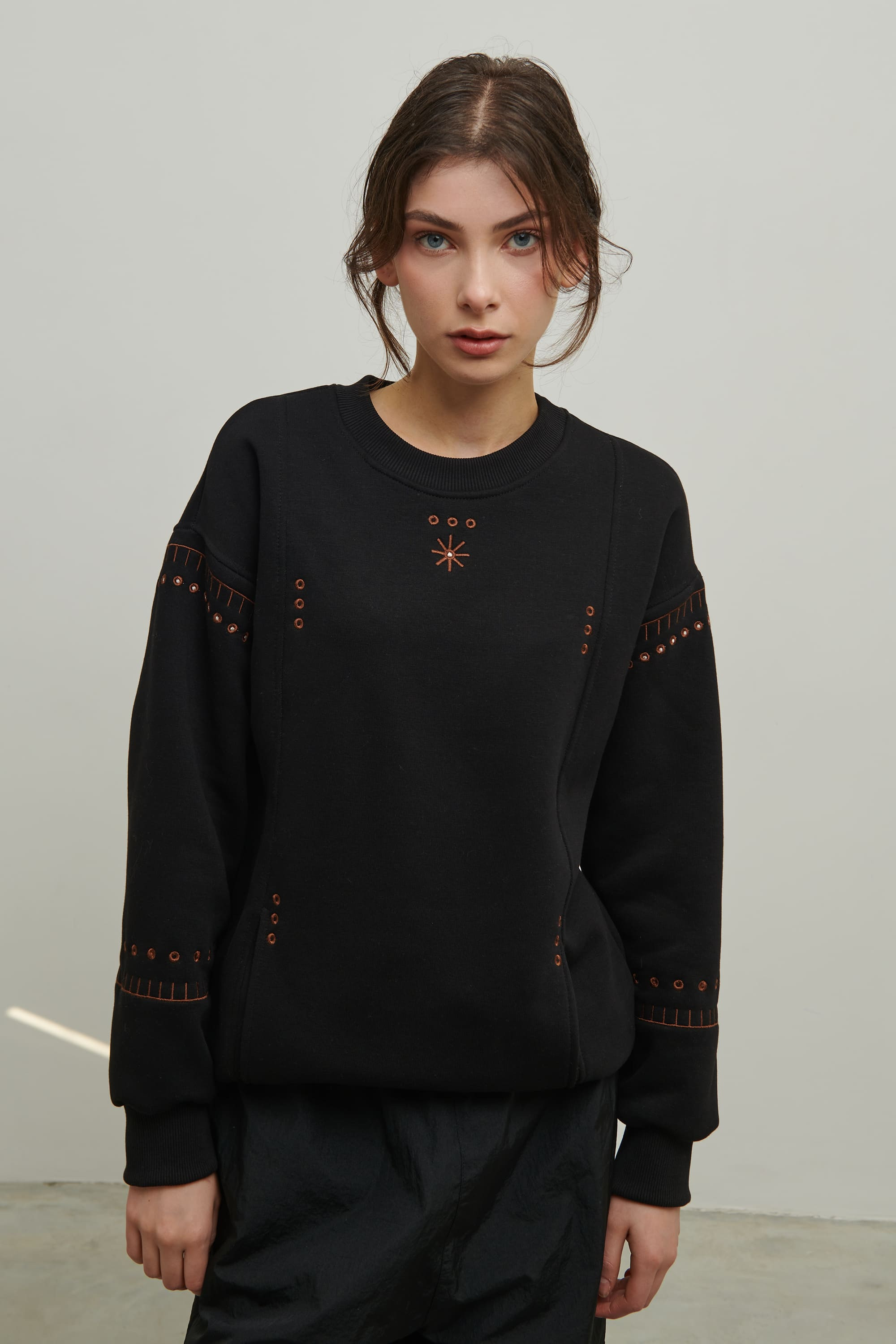 Women's black sweatshirt Asterisk