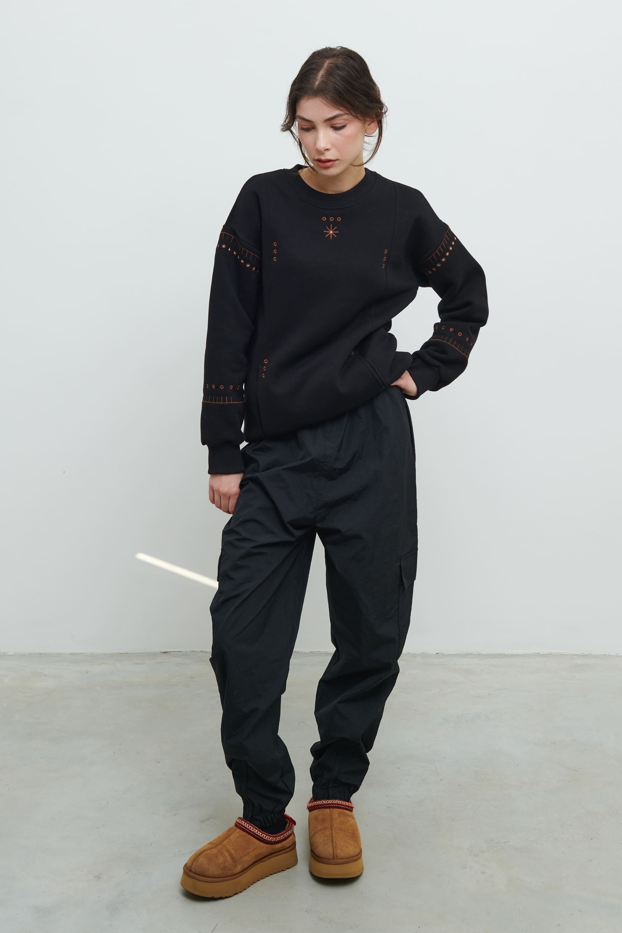 Women's black sweatshirt Asterisk