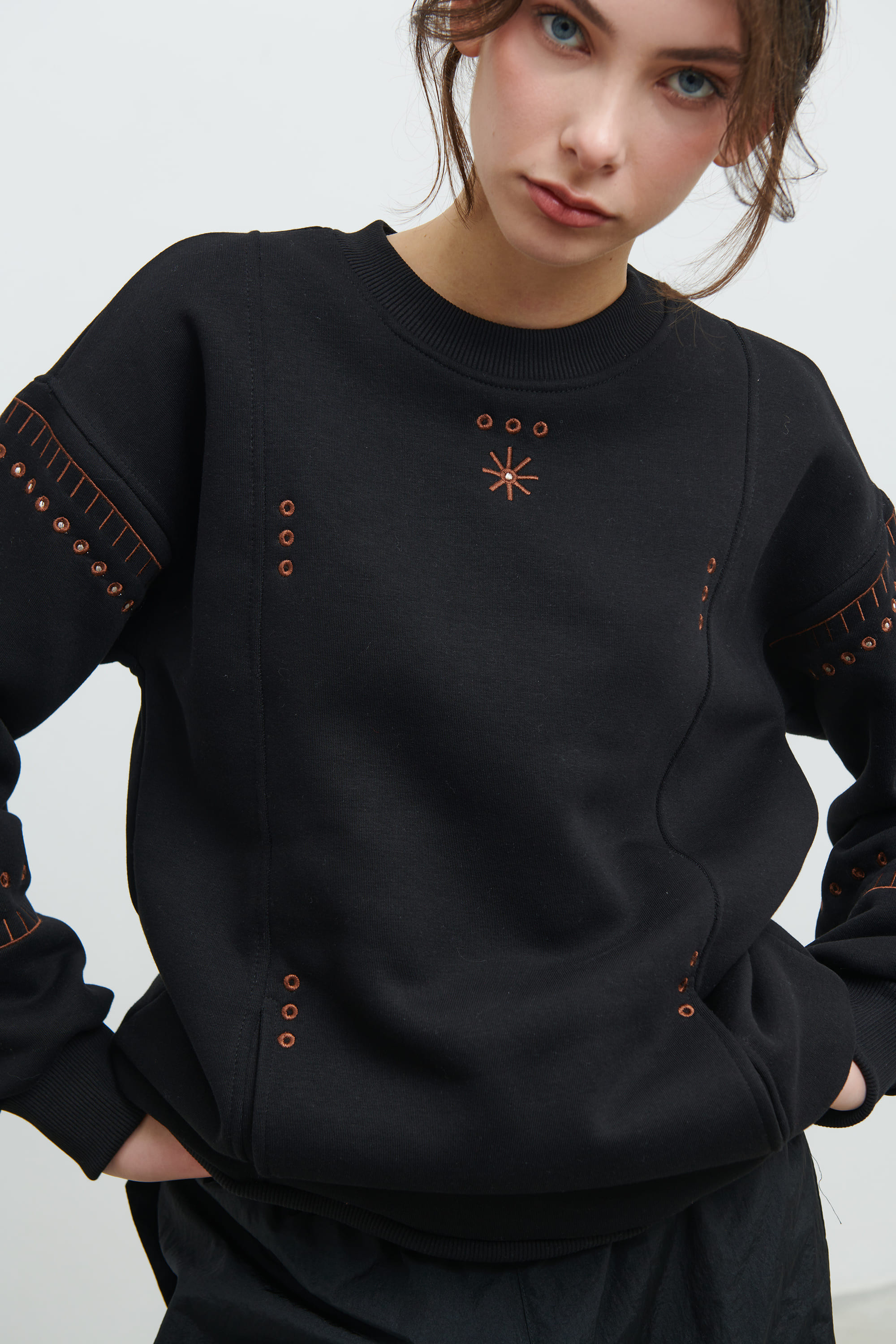 Women's black sweatshirt Asterisk