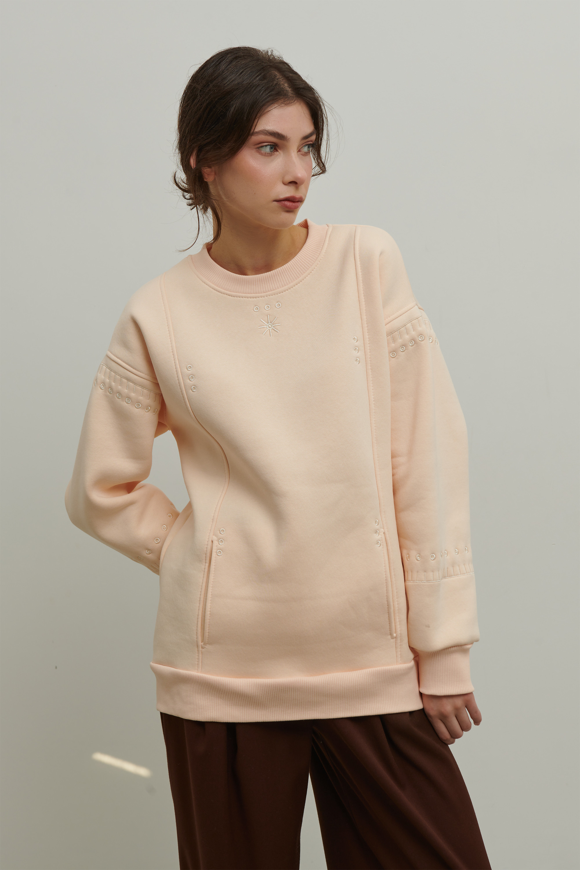 Women's beige sweatshirt Asterisk