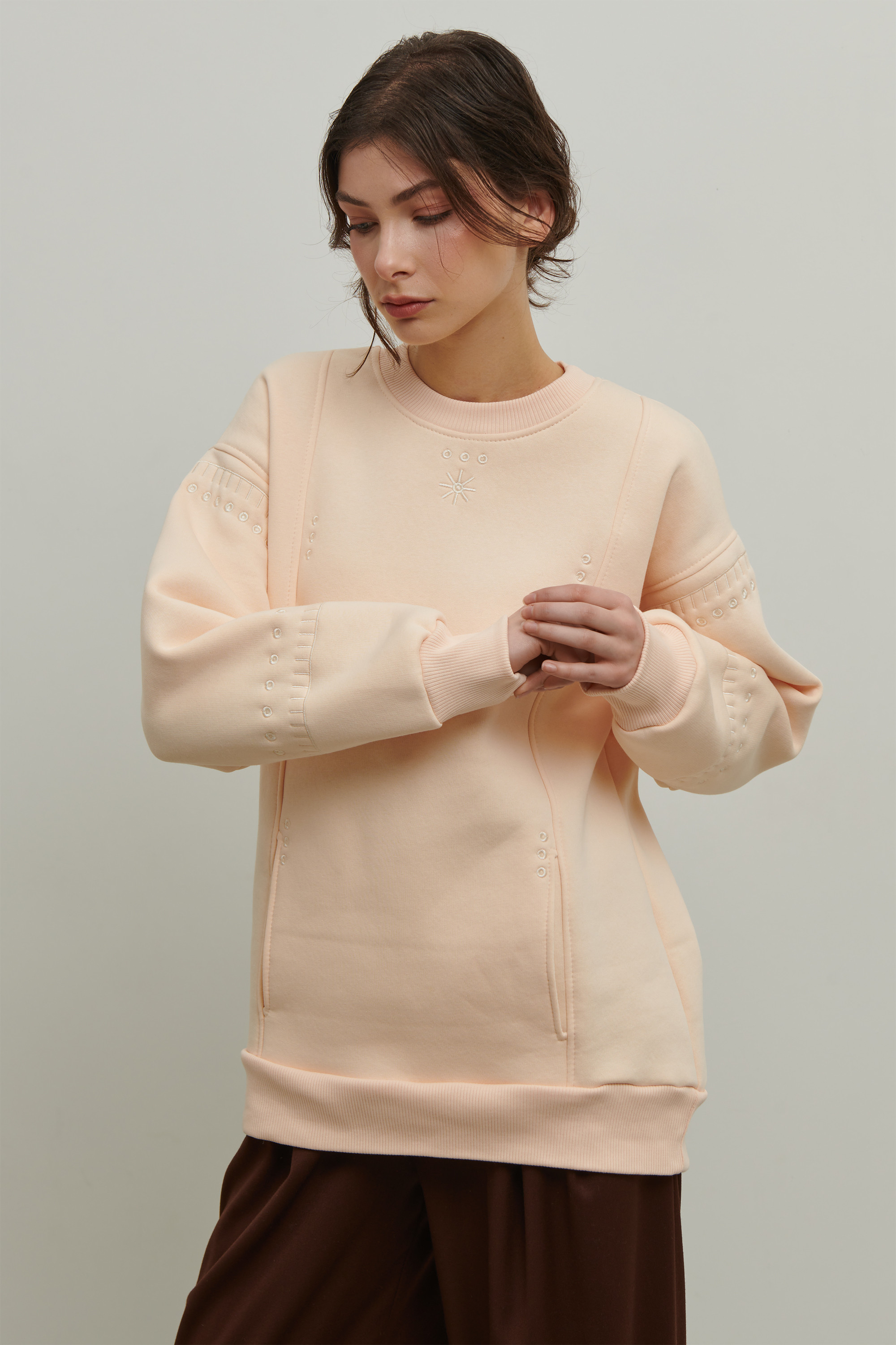 Women's beige sweatshirt Asterisk