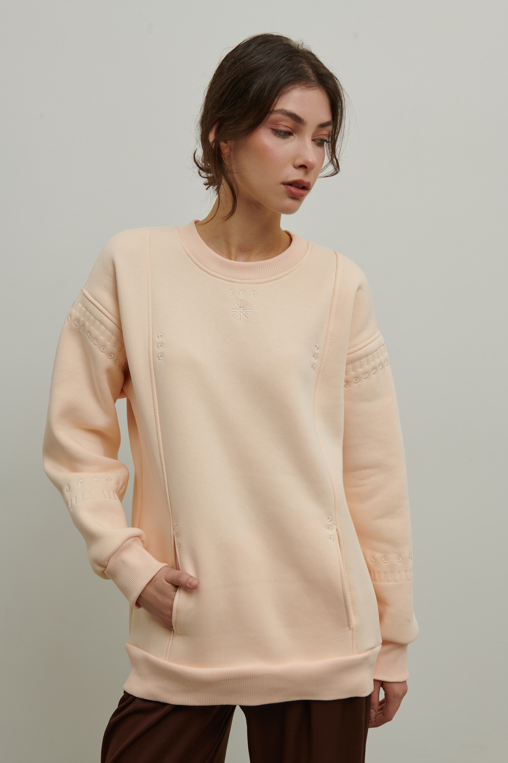 Women's beige sweatshirt Asterisk | XS | 40-42