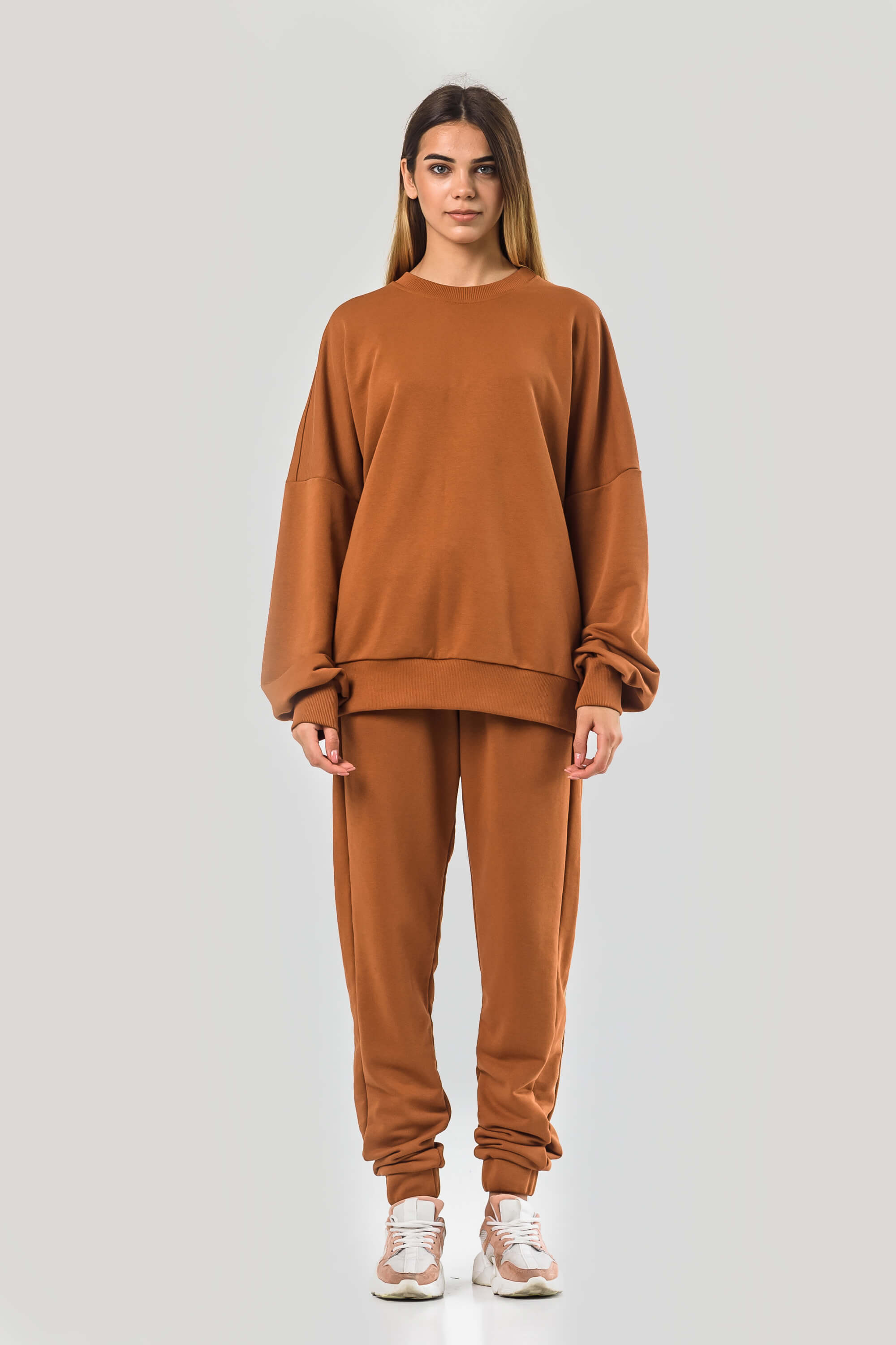 Women's suit oversize brown