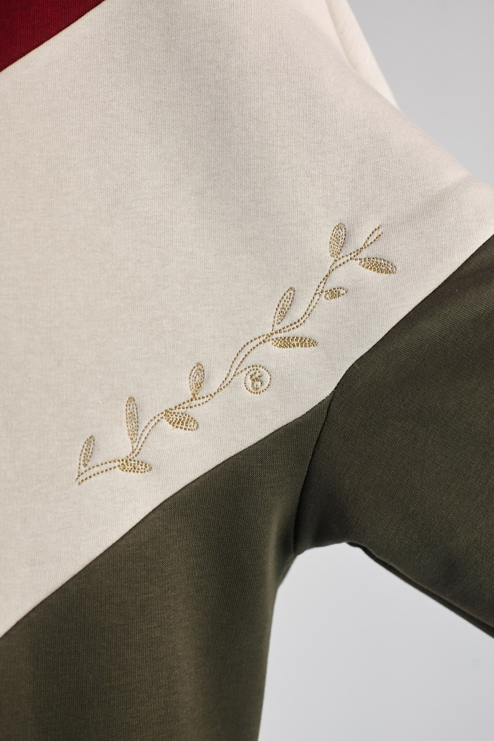 Women's embroidered sweatshirt Burgundy to a tooth