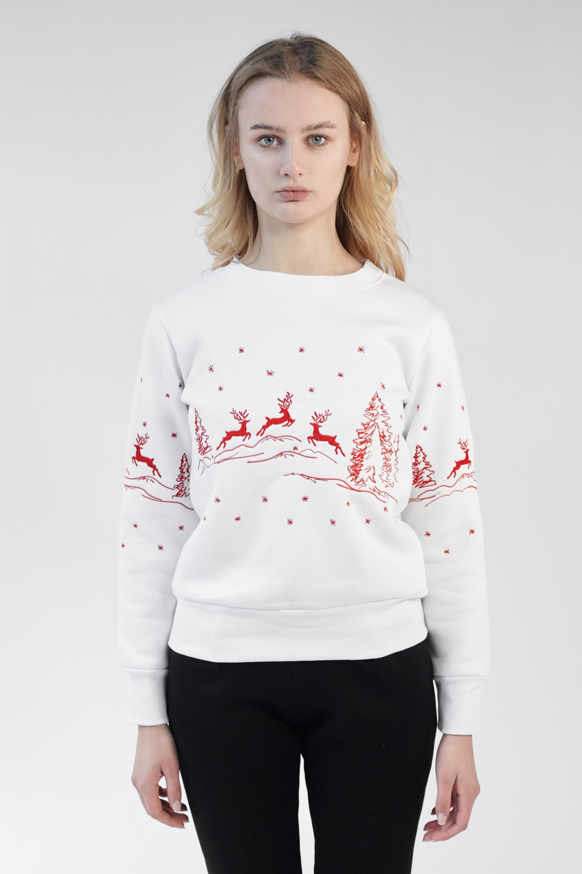 New Year's sweatshirts for two with the deer White