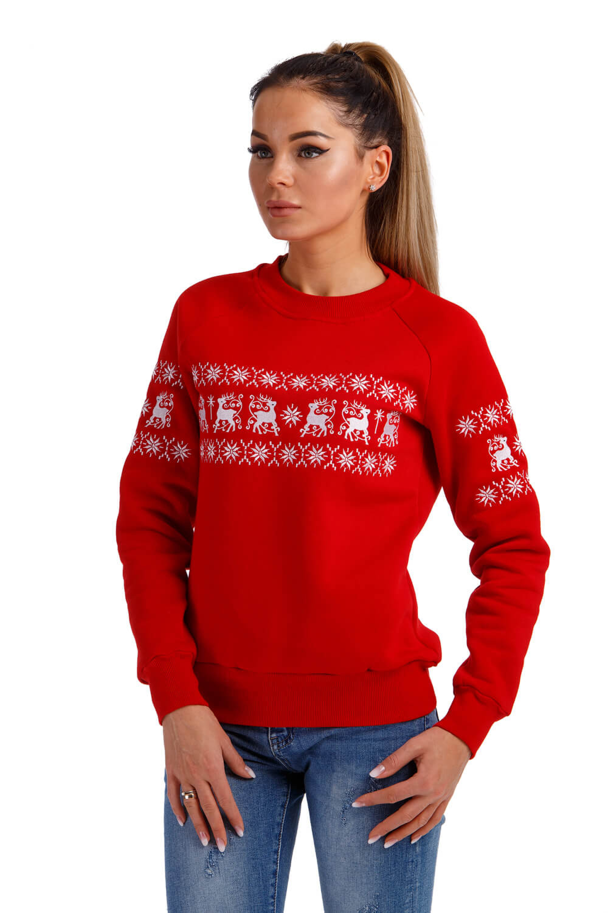 Women's Christmas sweatshirt with deer Women's Christmas sweatshirt with deer