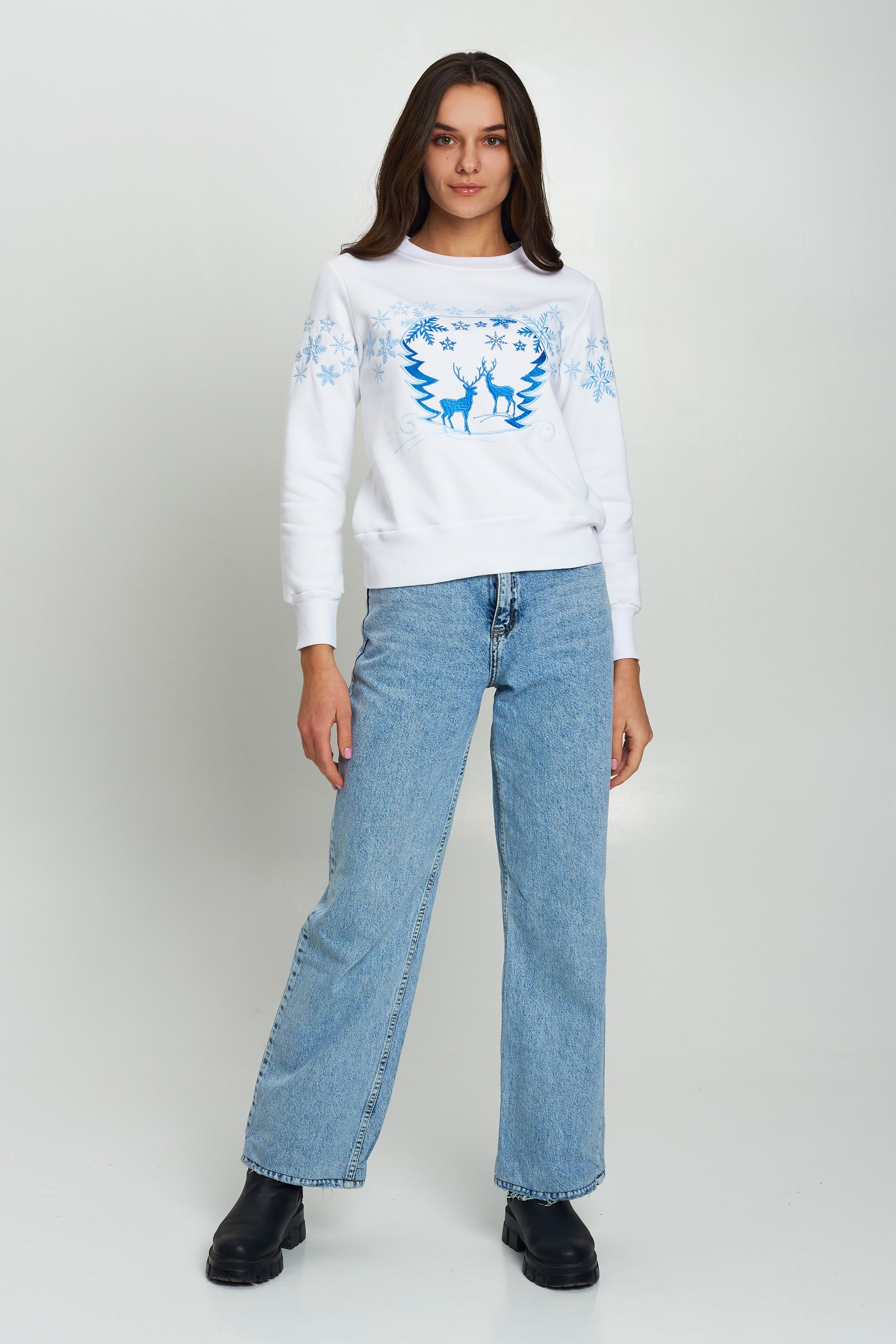 New Year's sweatshirts for two with deer White 2