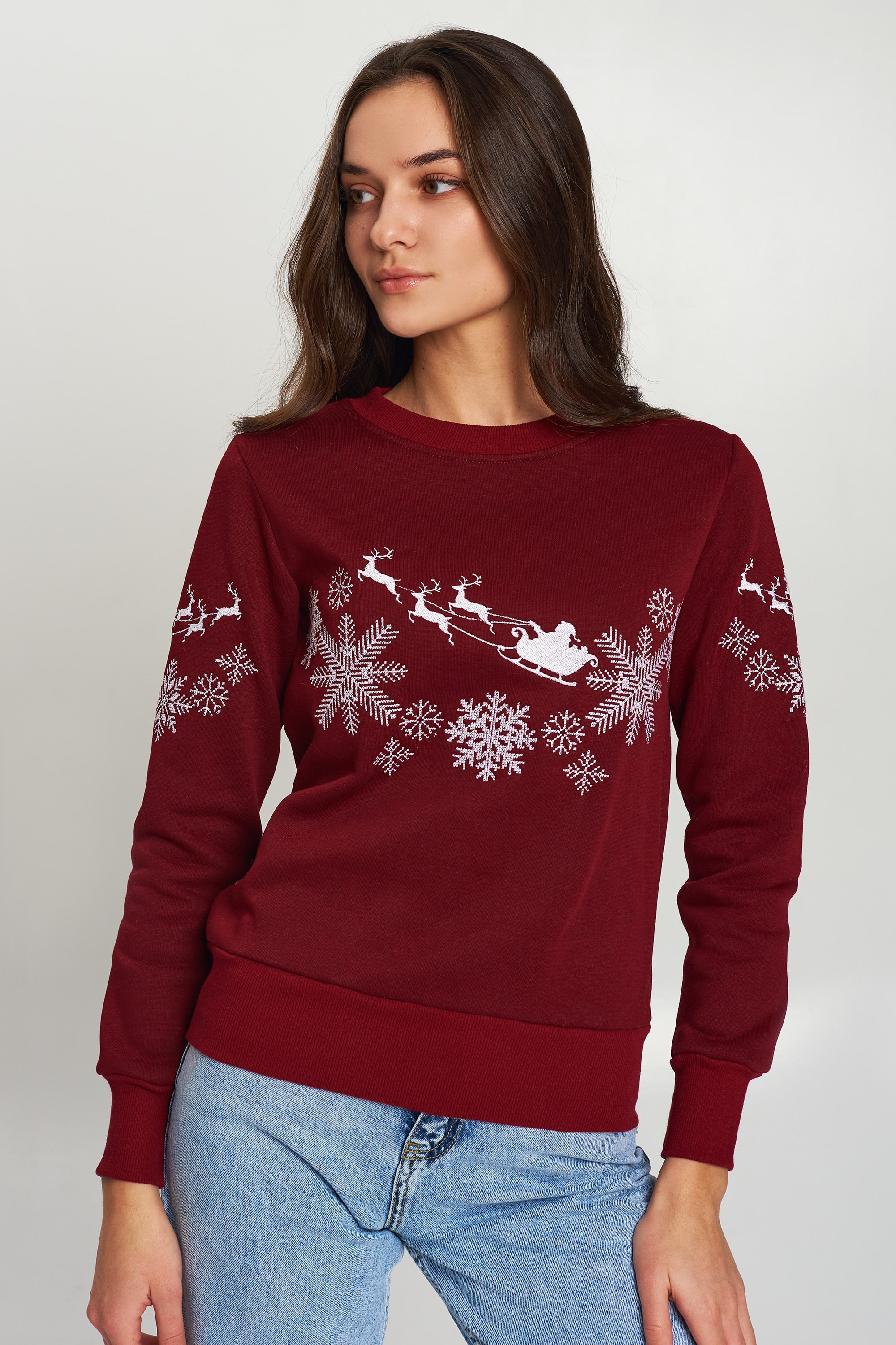 New Year's Women's sweatshirt with Santa Claus