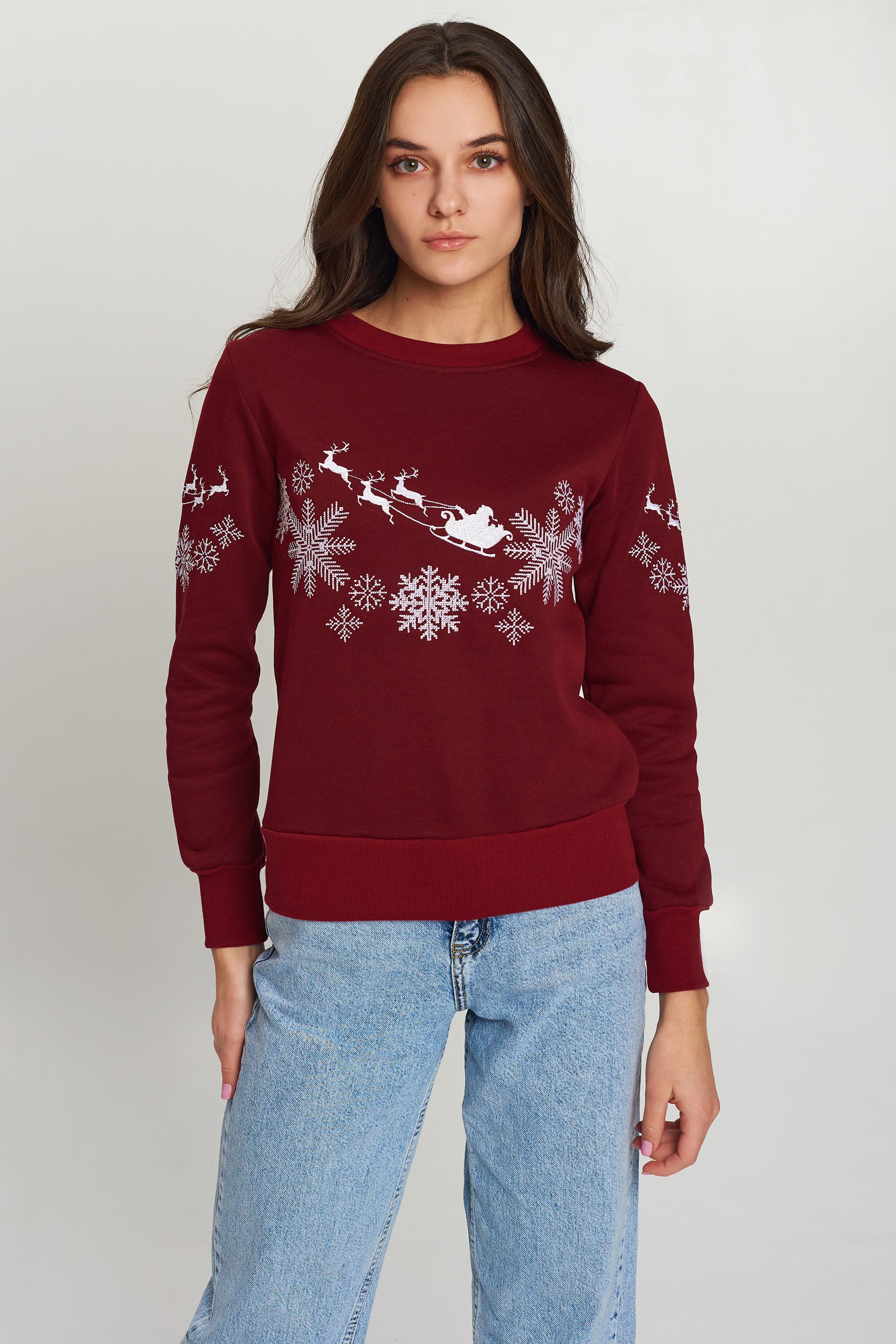 New Year's Women's sweatshirt with Santa Claus