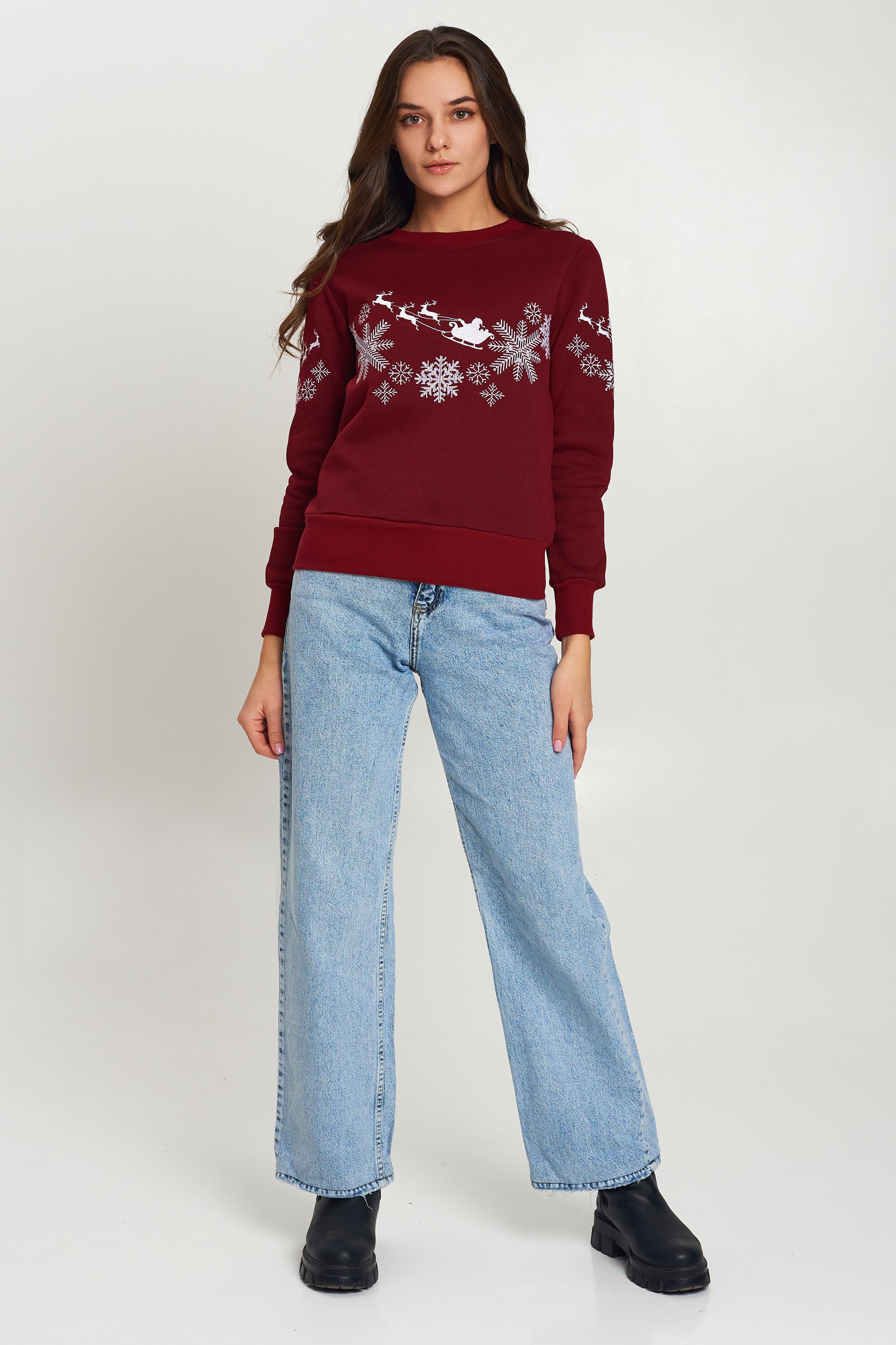 New Year's Women's sweatshirt with Santa Claus