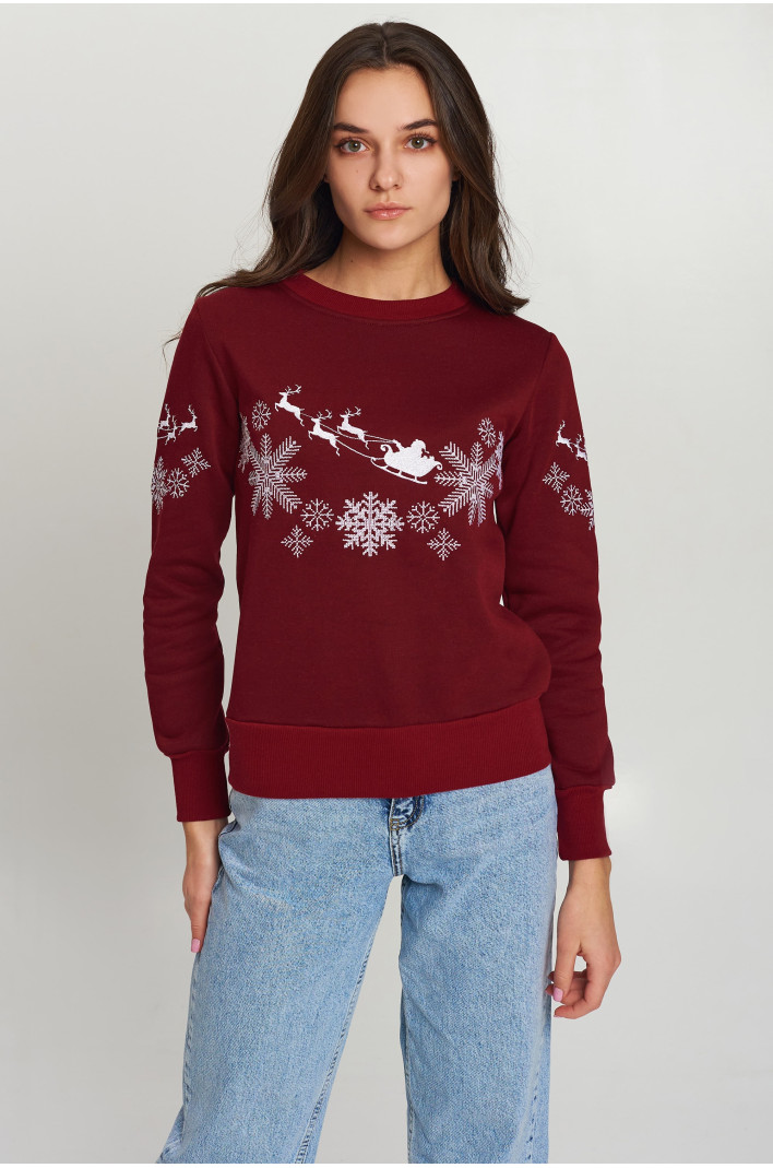 New Year's Women's sweatshirt with Santa Claus