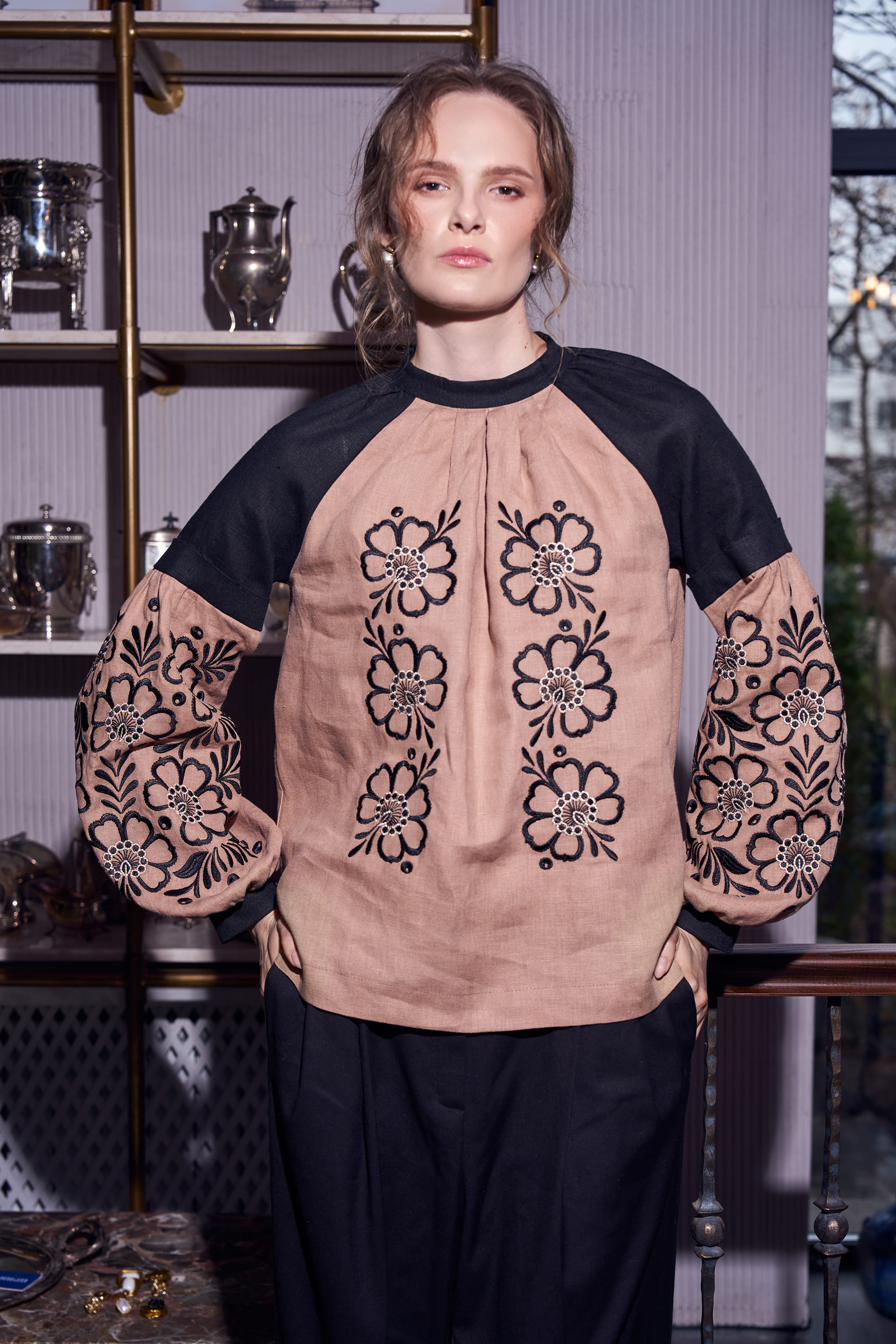 Embroidered blouse with Petrykivka painting "Pava" 2 | XS | 40-42