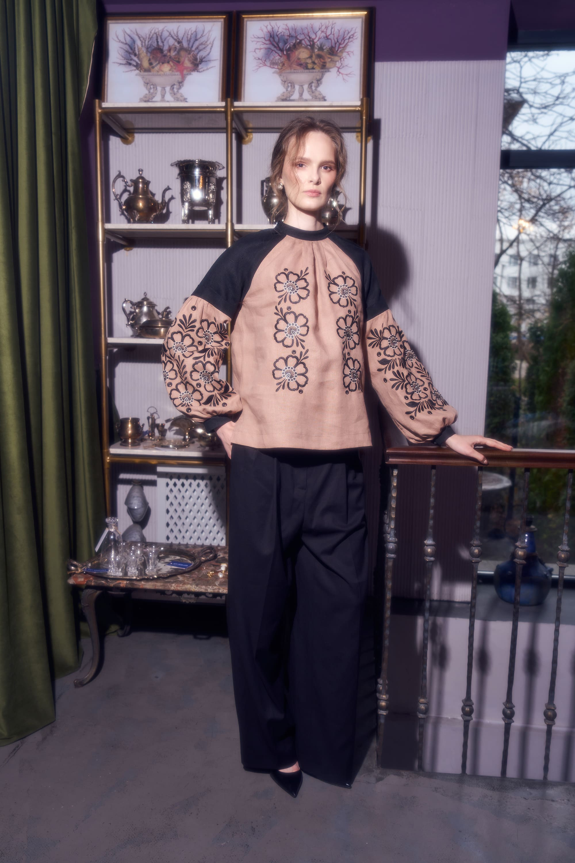 Embroidered blouse with Petrykivka painting "Pava" 2 | XS | 40-42
