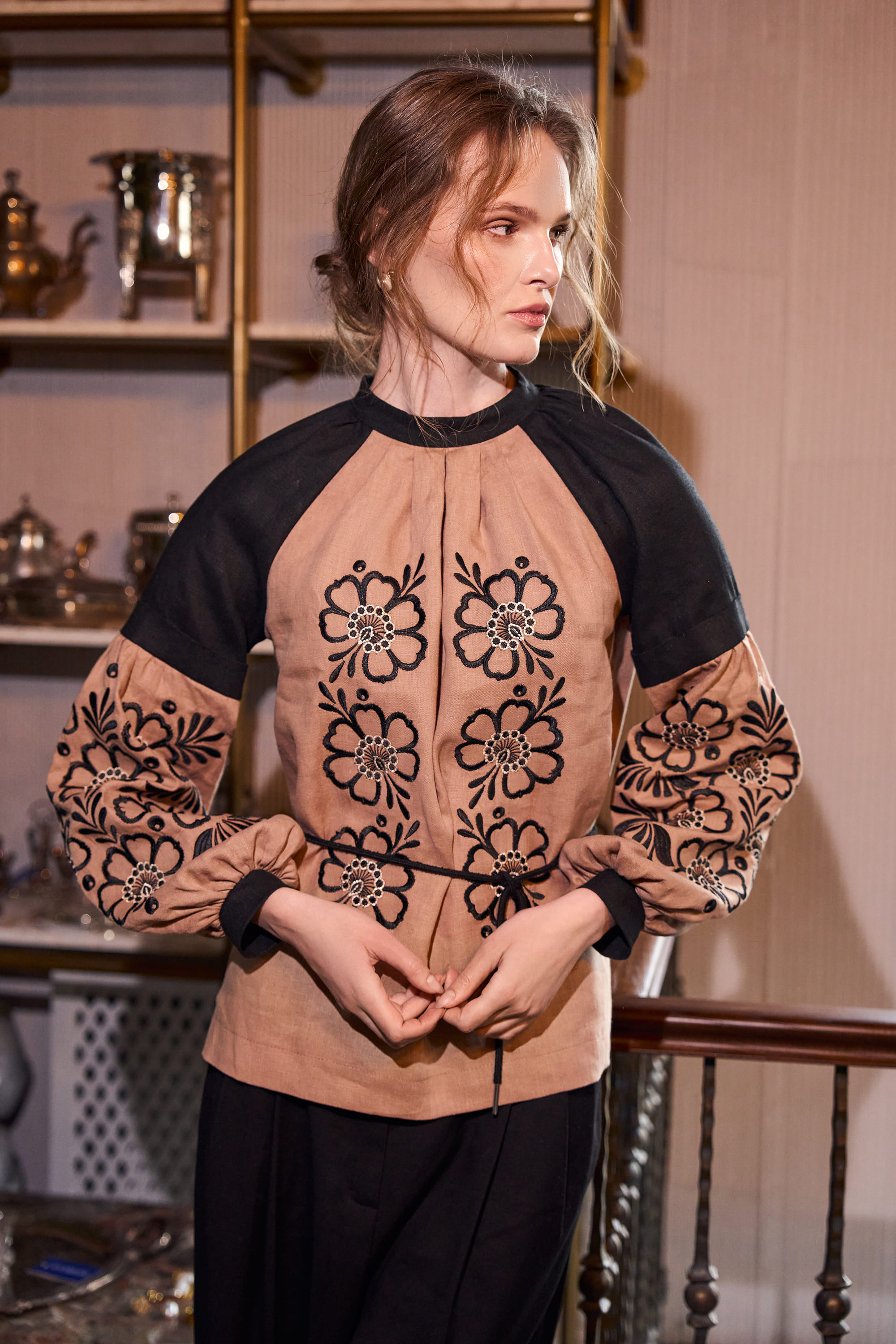 Embroidered blouse with Petrykivka painting "Pava" 2 | XS | 40-42