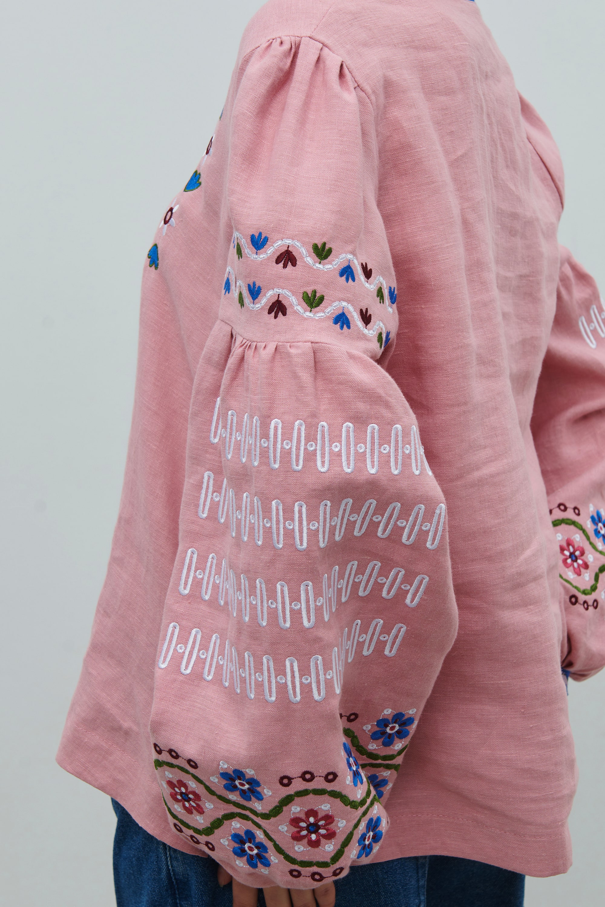 Women's linen embroidered jacket by Maria Prymachenko