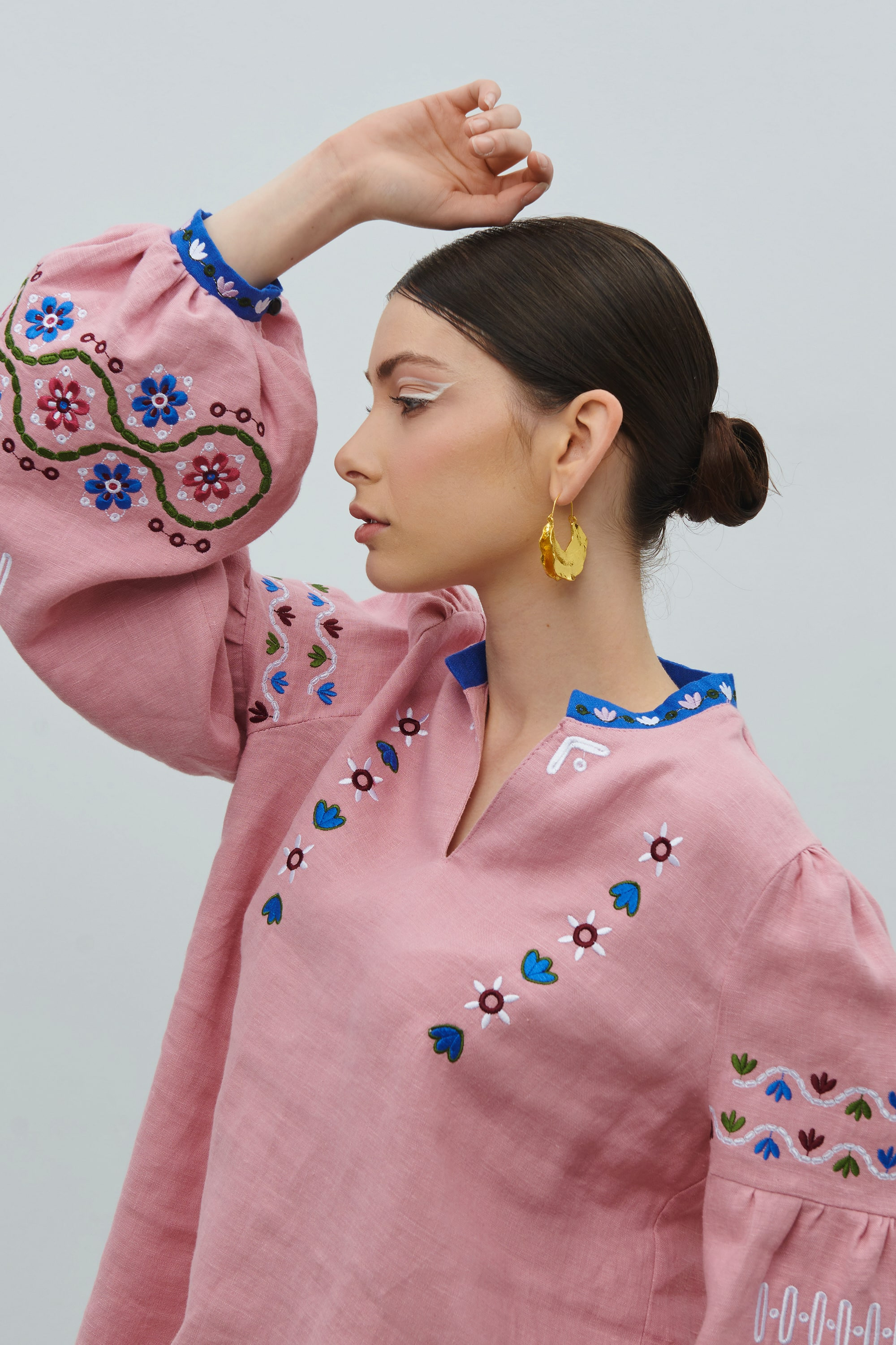 Women's linen embroidered jacket by Maria Prymachenko