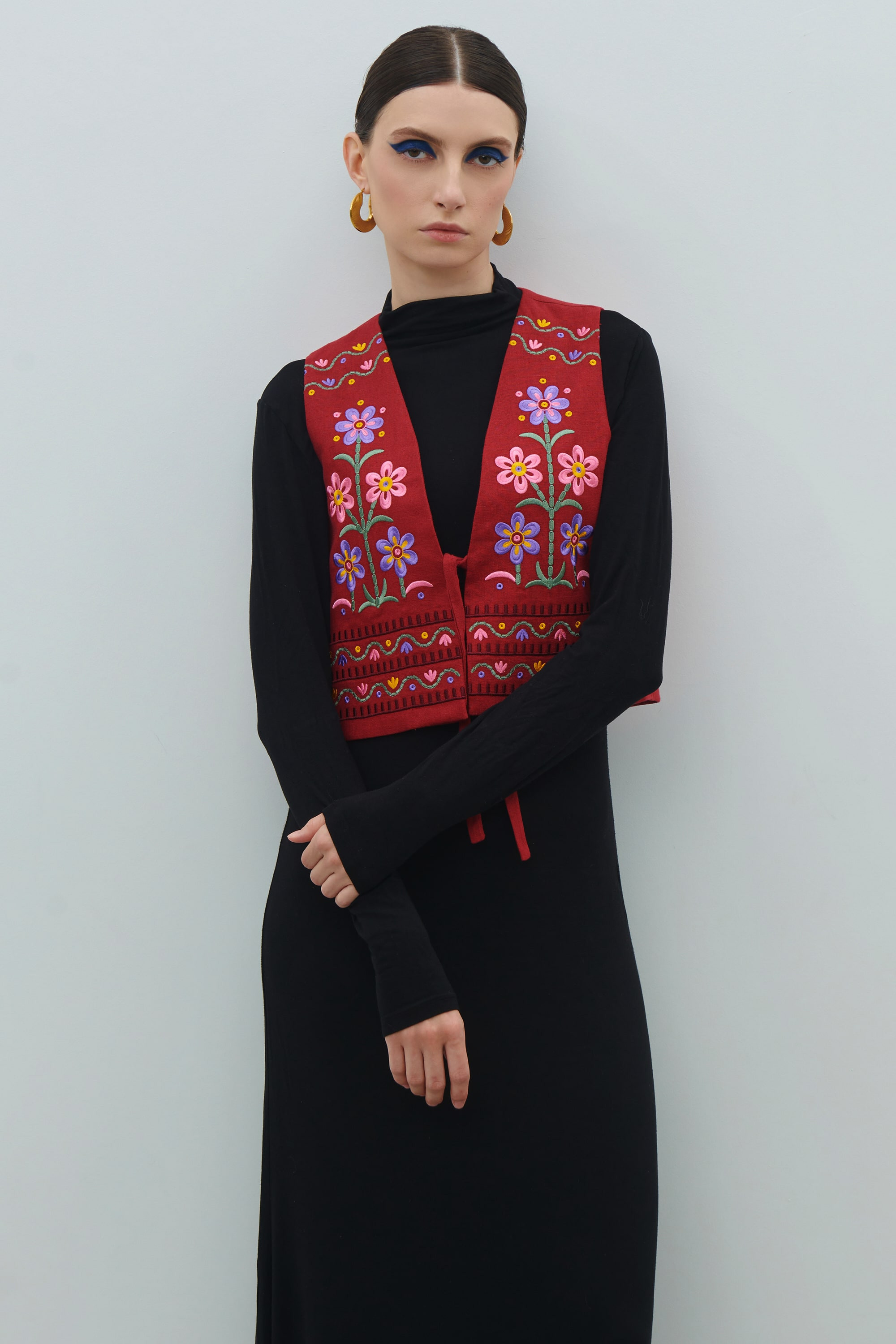 Llyana embroidered camel with rose flower ornament Kviten | S | 42-44