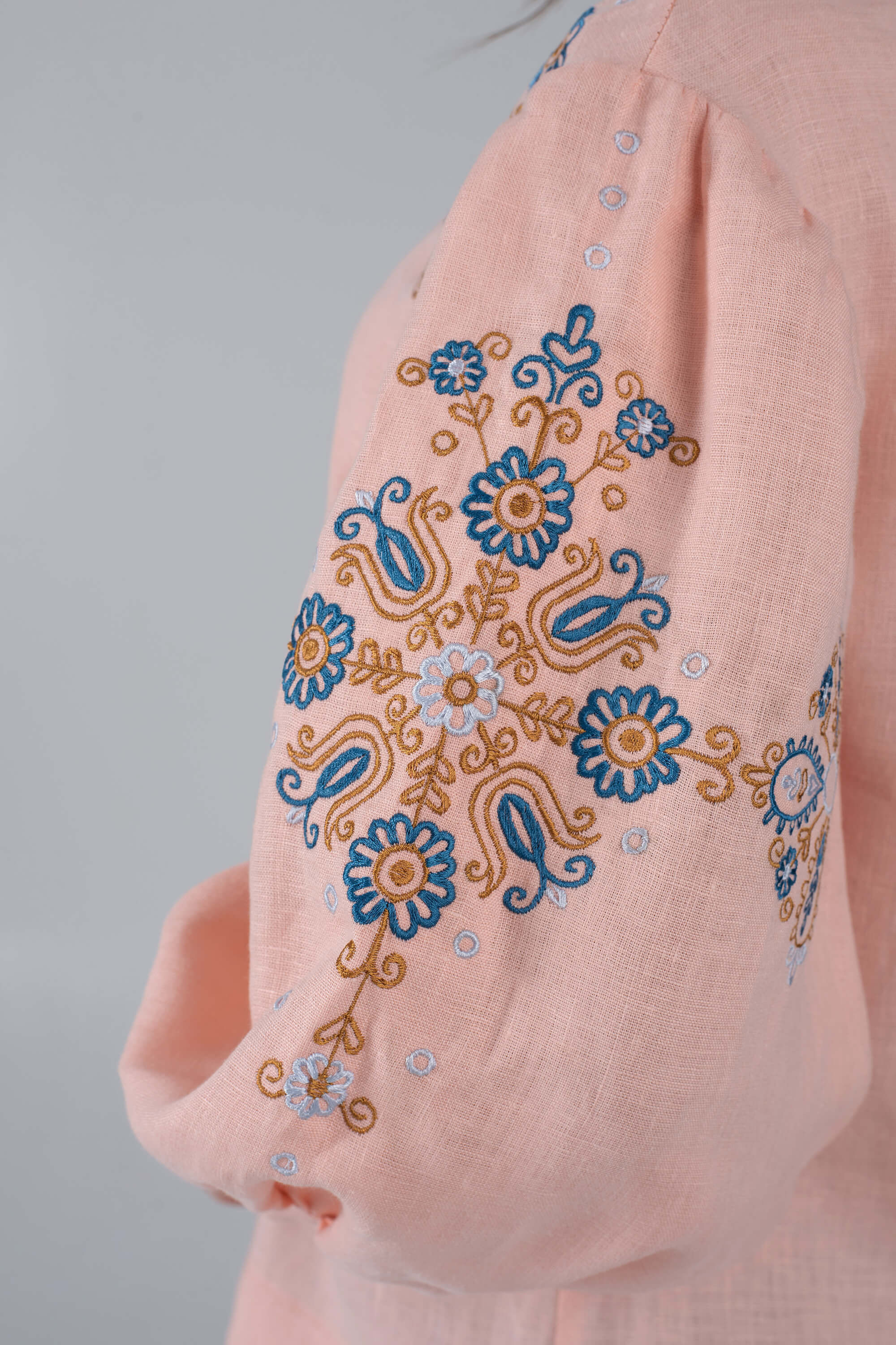 Female embroidered blouse peach Female embroidered blouse peach