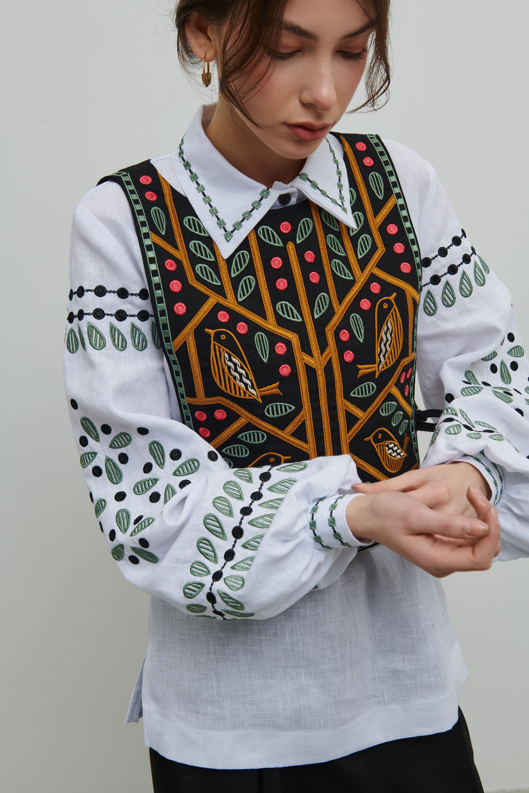 Embroidered women's vest Love Ukraine | S-M