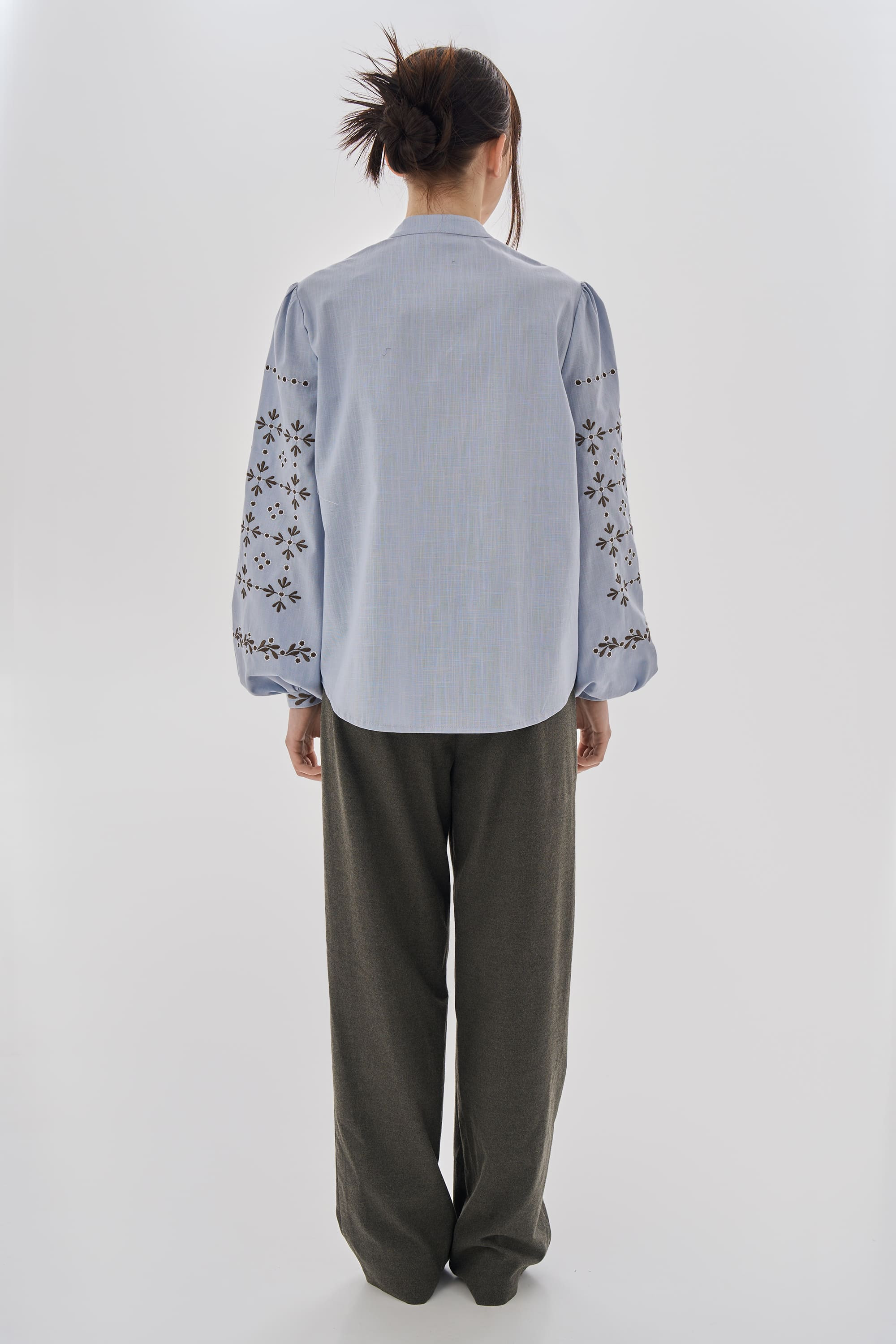 Embroidered women's blue blouse "Petra" | XS | 40-42