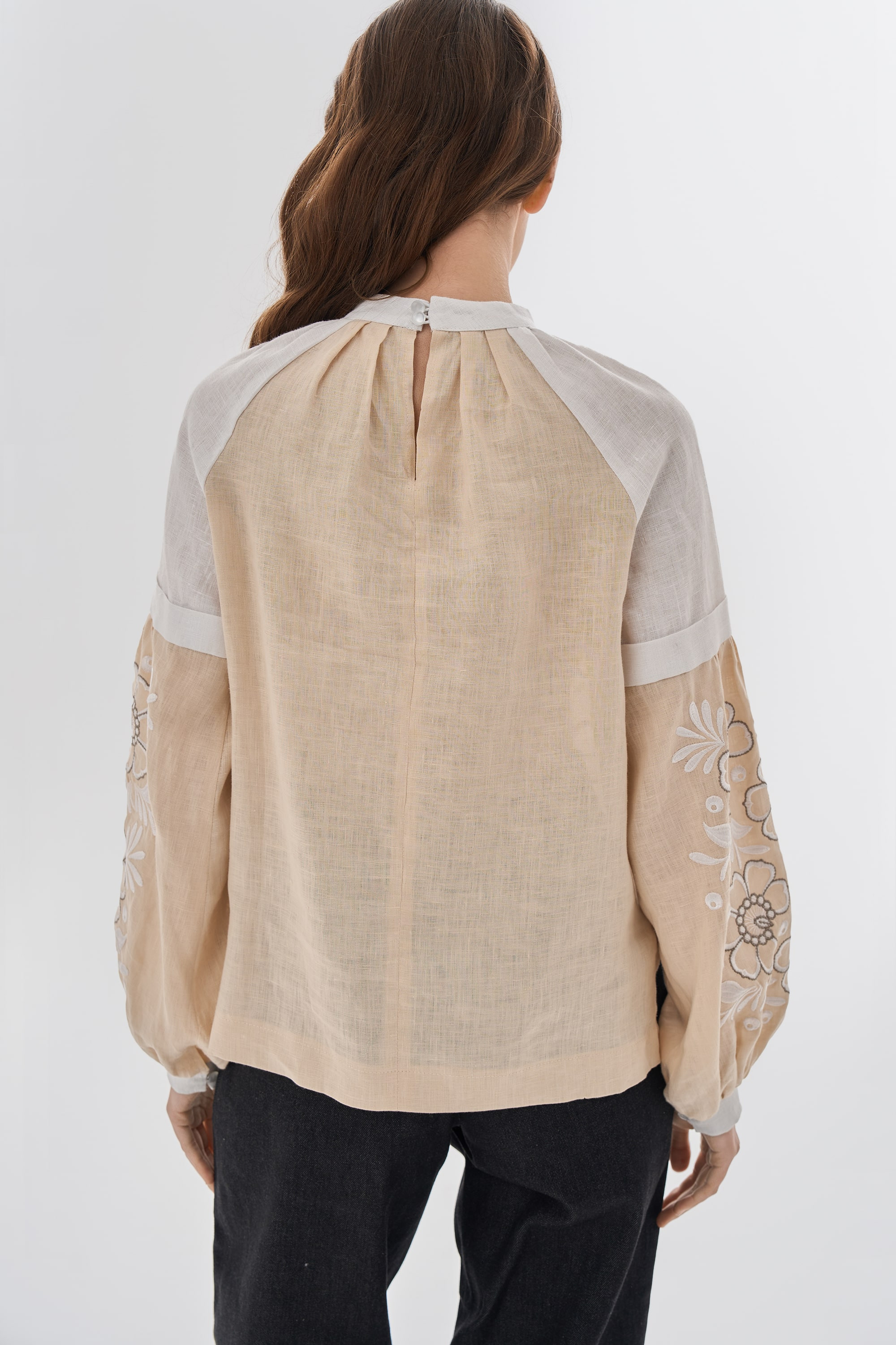 Embroidered blouse with Petrykivka painting "Pava" | XS | 40-42
