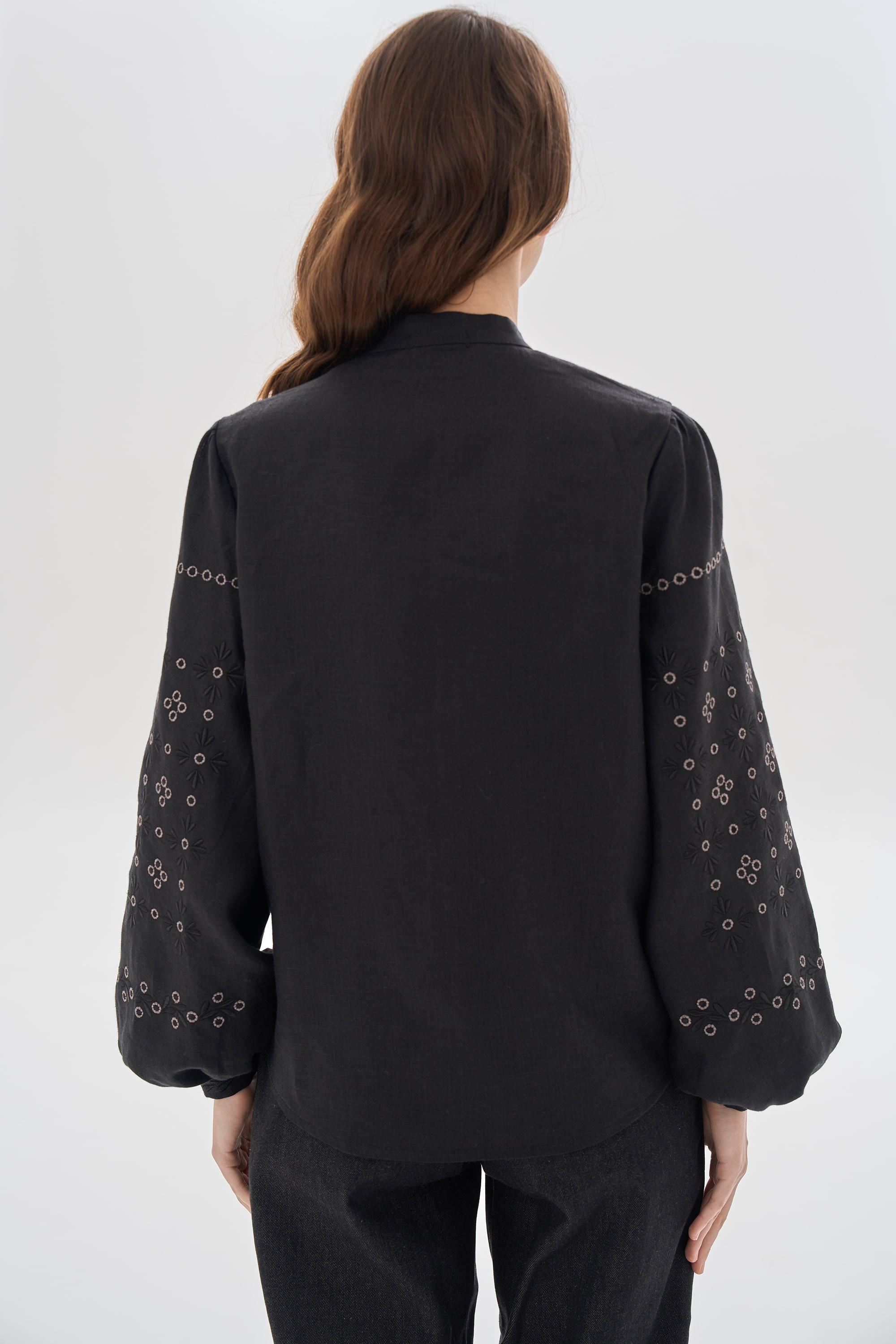 Embroidered black women's blouse "Petra" | XS | 40-42