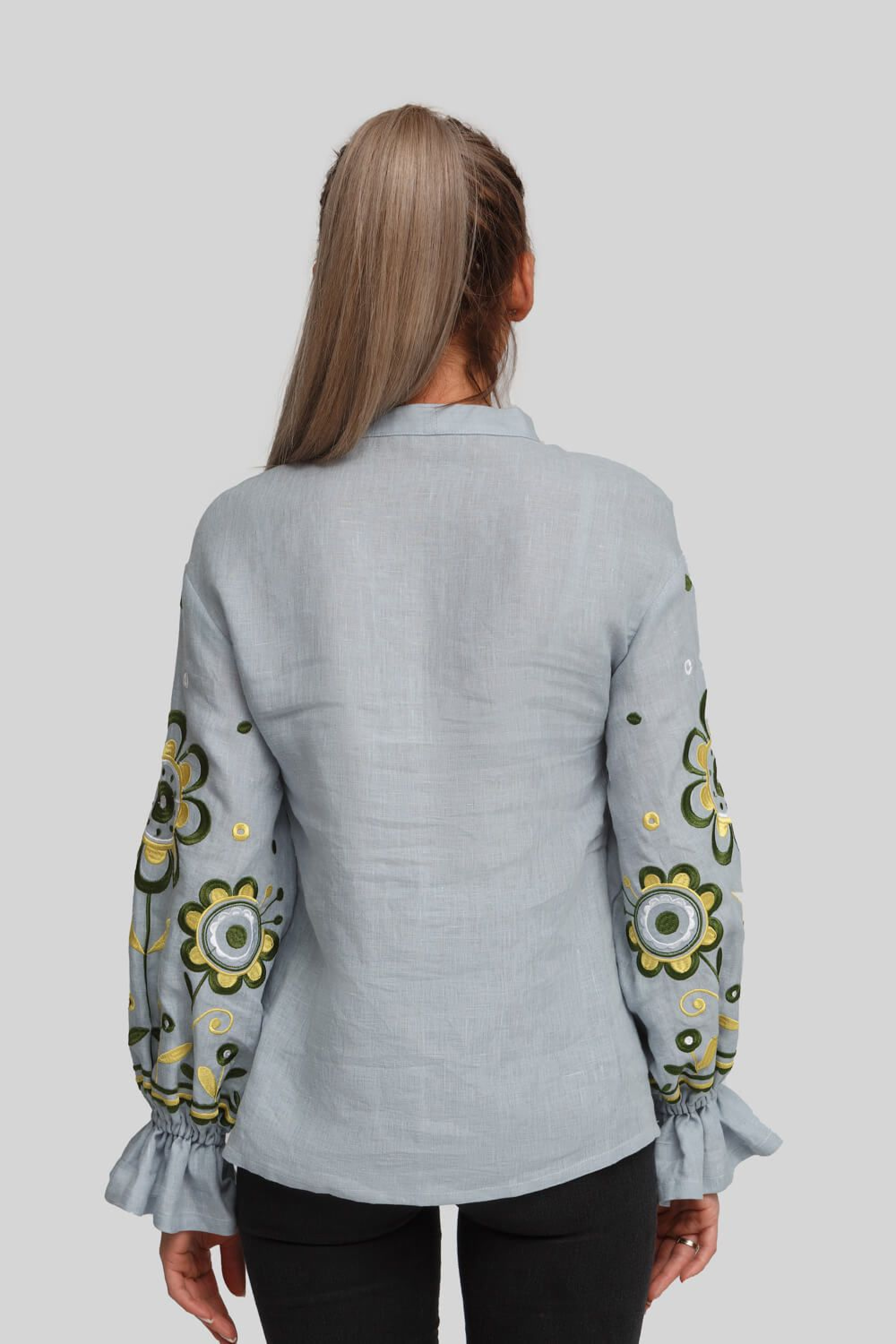 Women's embroidered blouse embroidery Gray 2 Women's embroidered blouse embroidery Gray 2