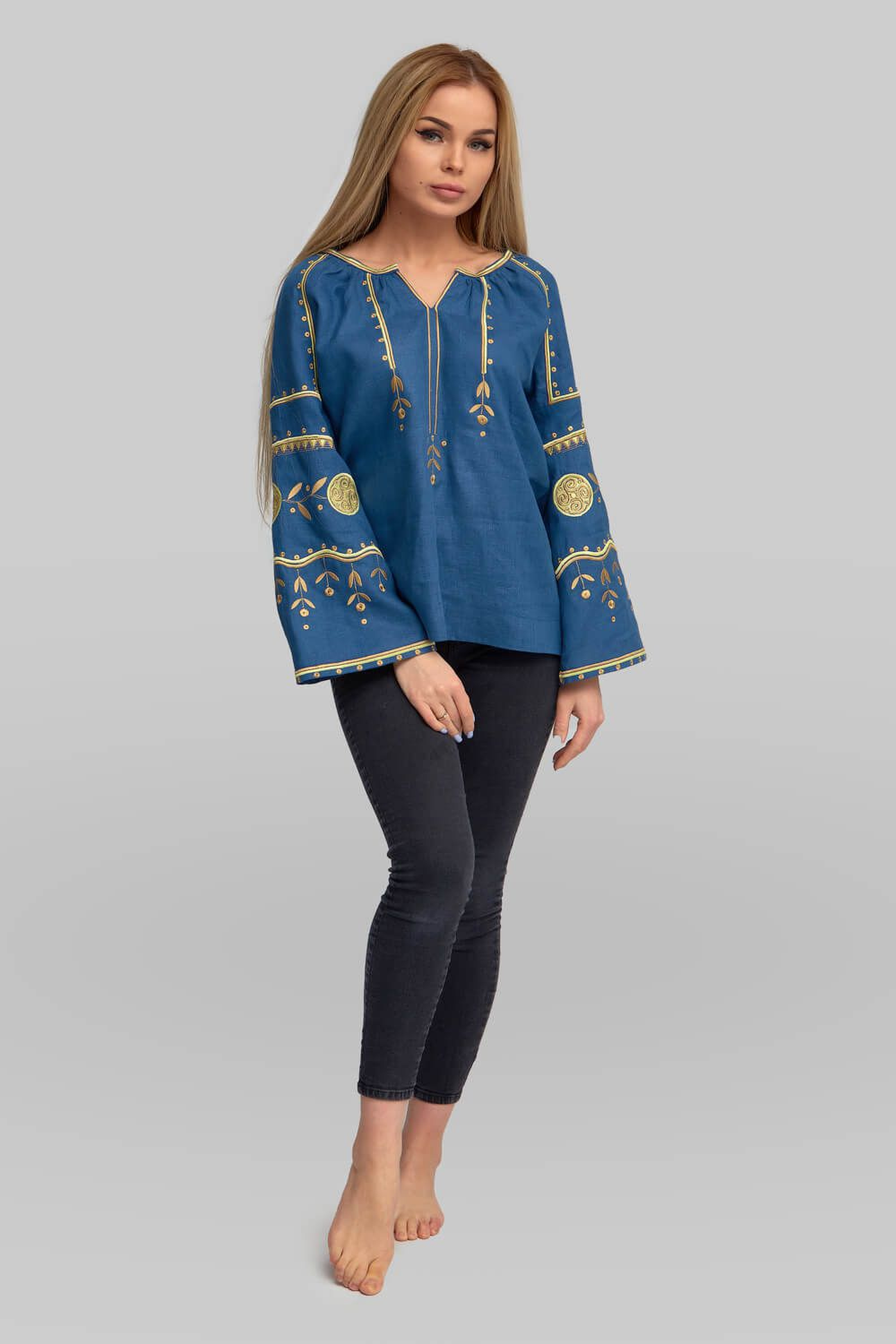 Women's embroidery Blue 2 Blouse 2 | XS | 40-42