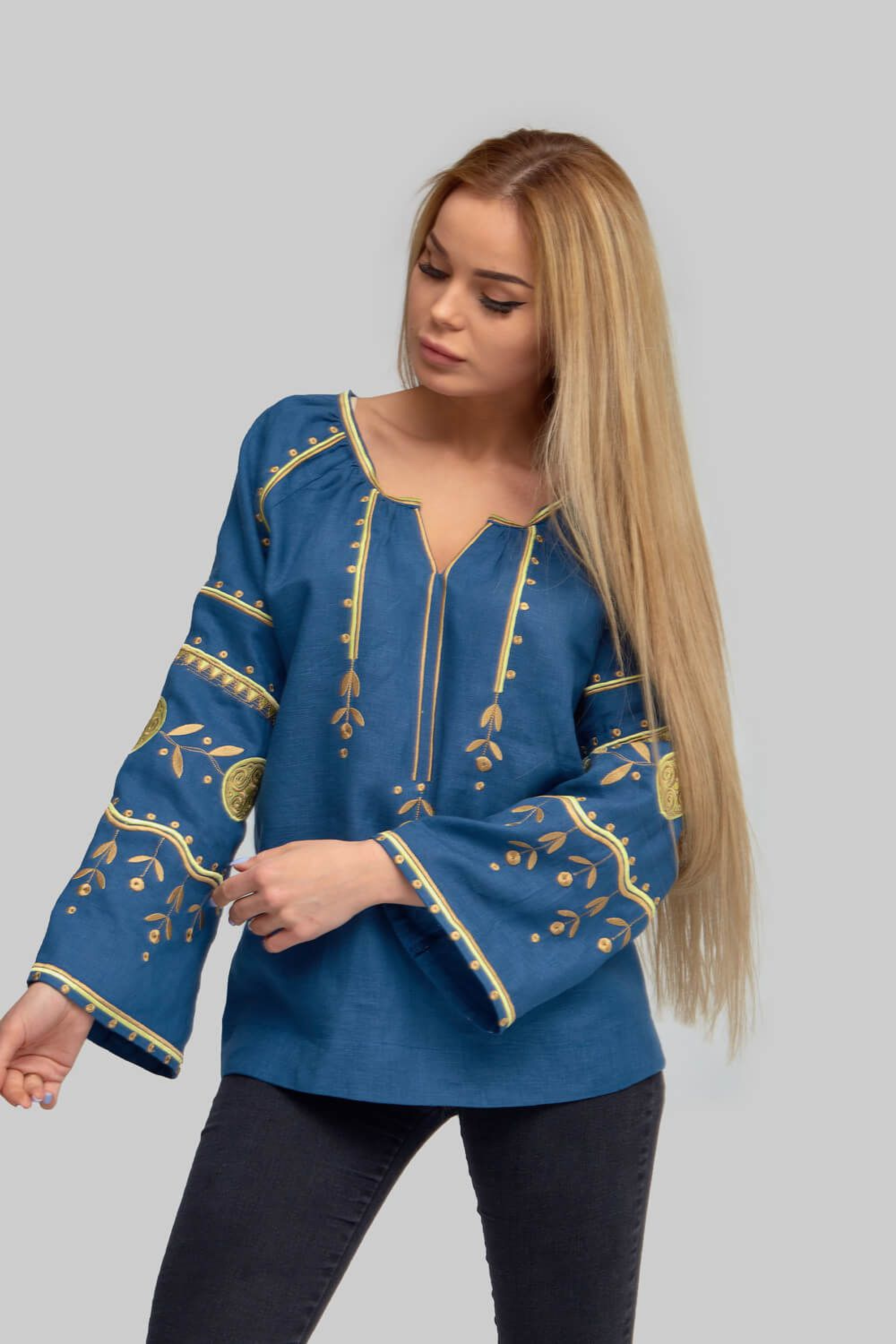 Women's embroidery Blue 2 Blouse 2 | XS | 40-42