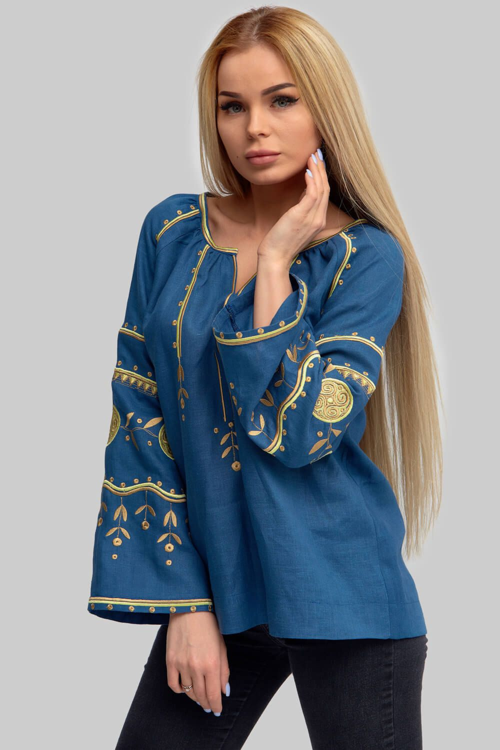 Women's embroidery Blue 2 Blouse 2
