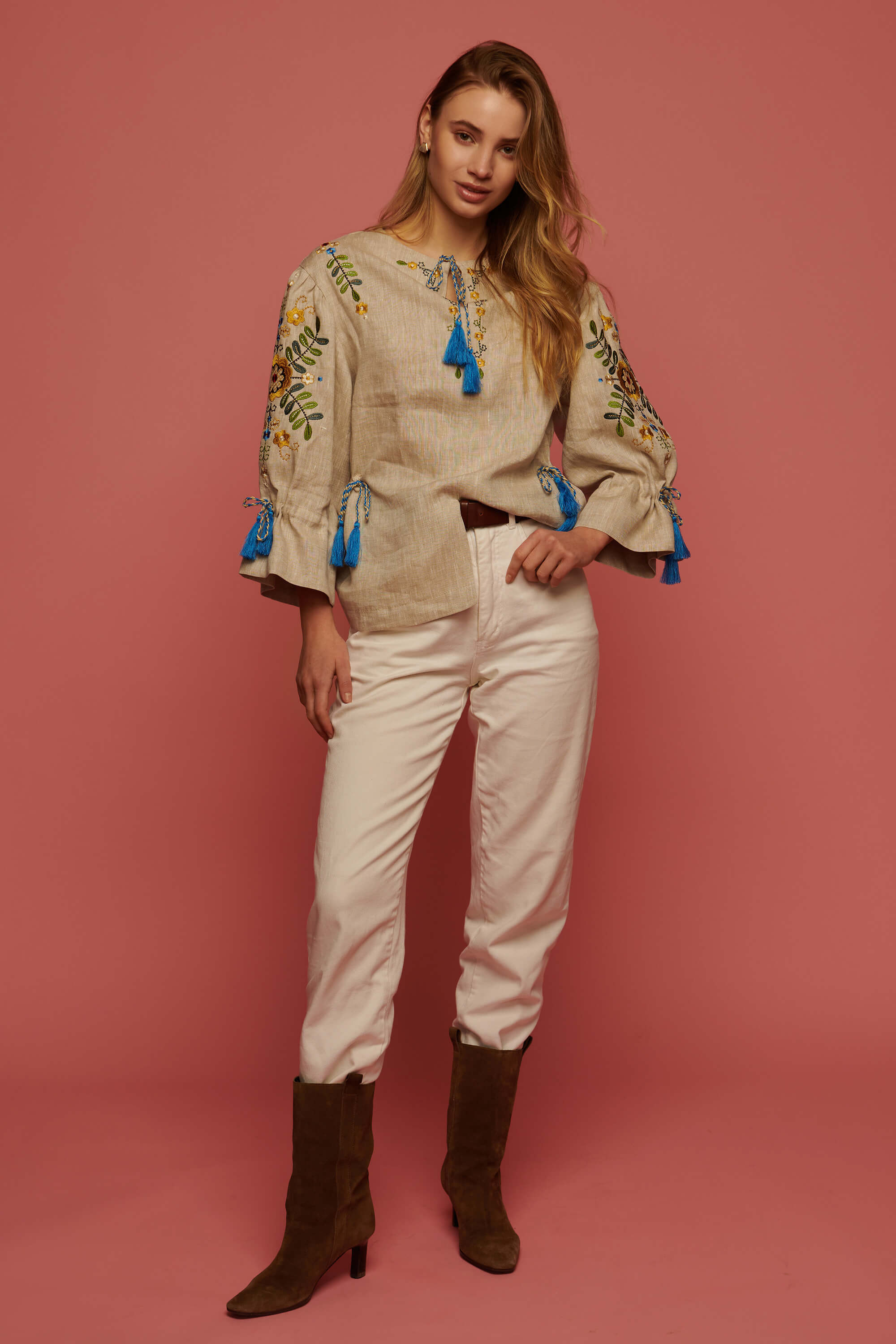 Women's linen embroidered FRECKLE  2