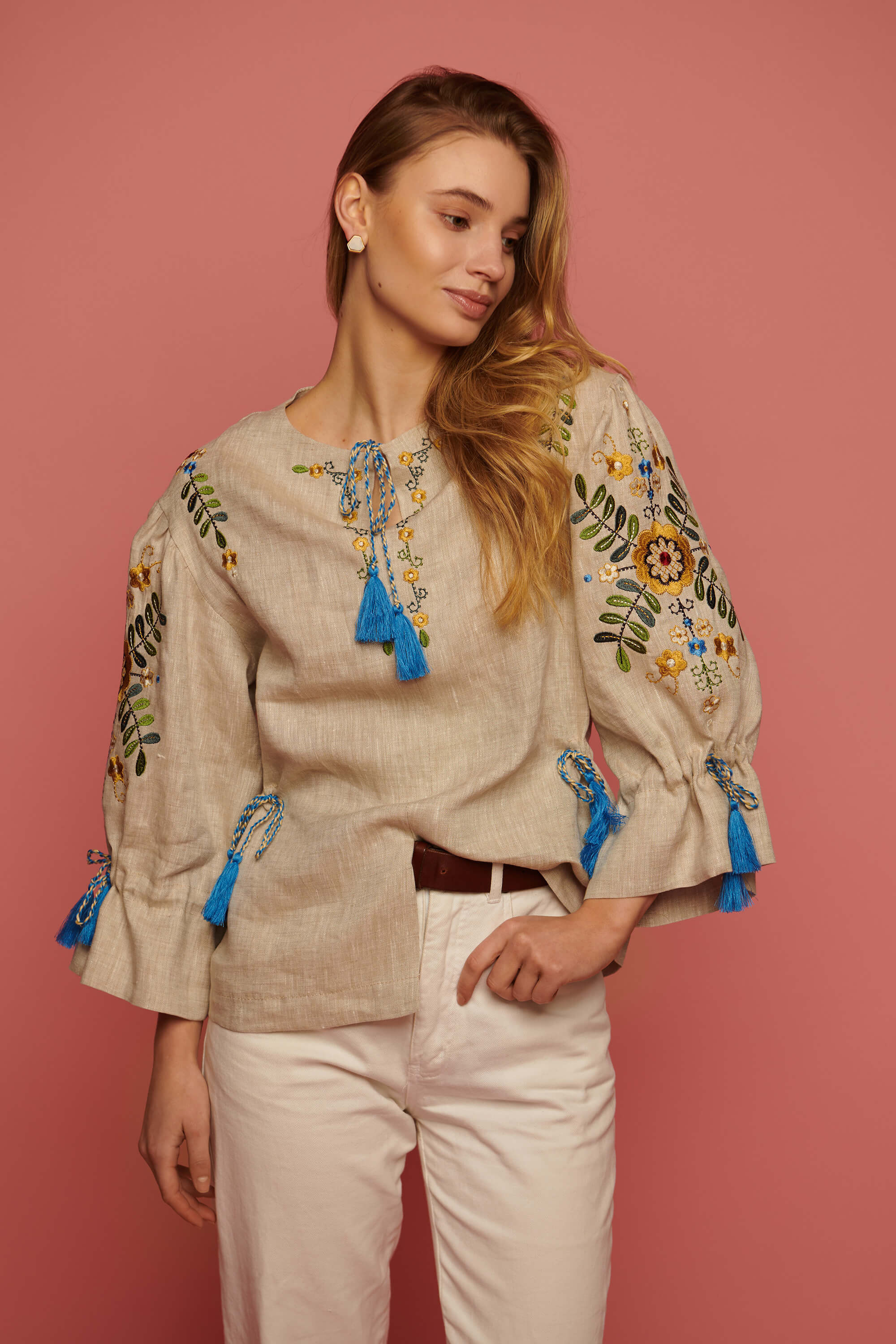 Women's linen embroidered FRECKLE  2
