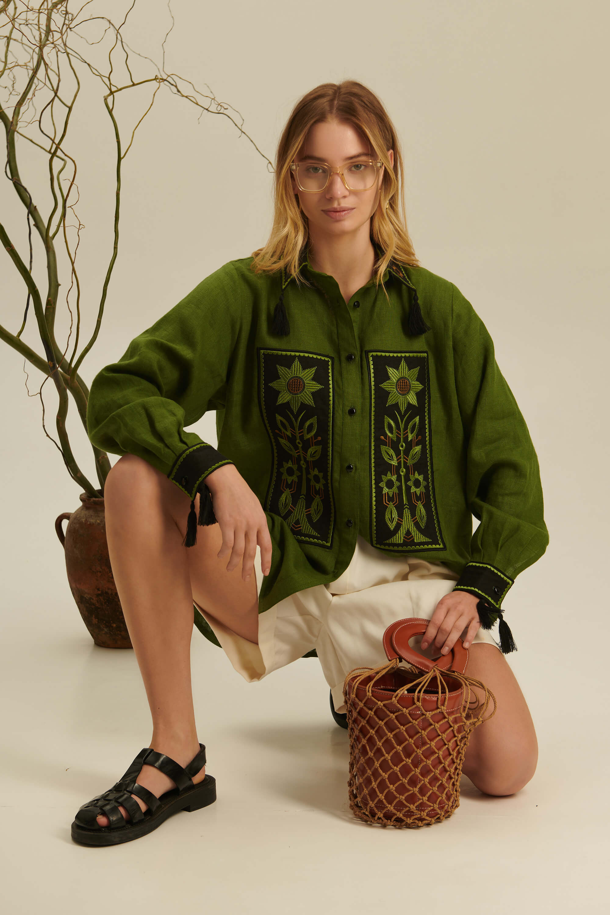 Women's linen embroidered Dreams 1 | XS | 40-42