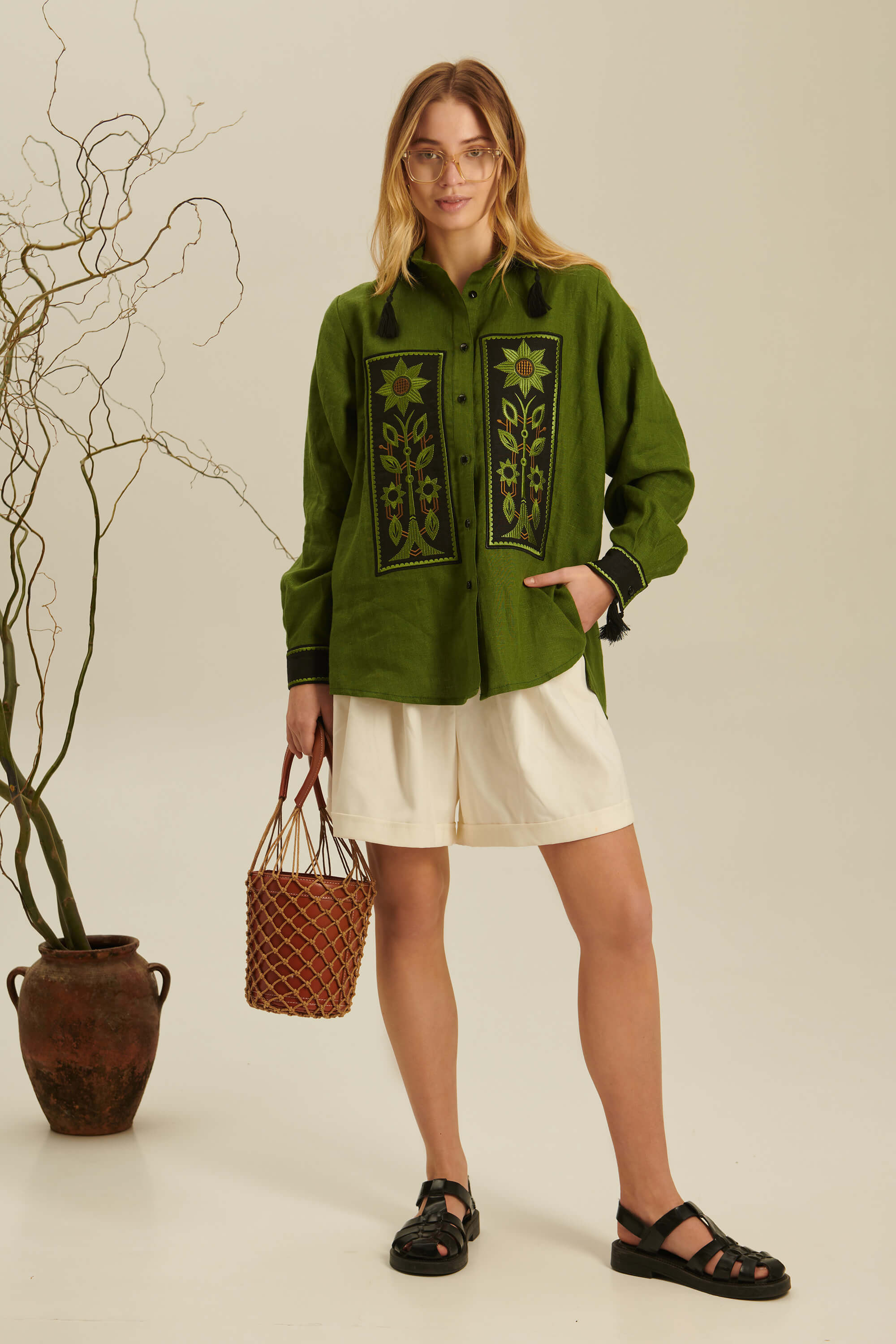 Women's linen embroidered Dreams 1 | XS | 40-42